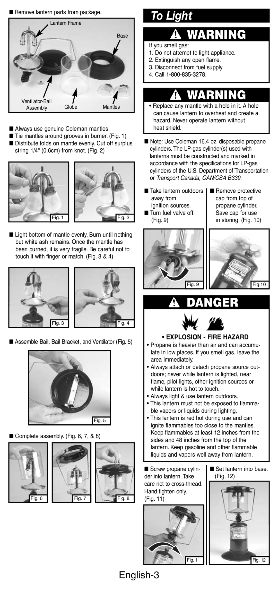 Coleman 5159 Series manual To Light, English-3 