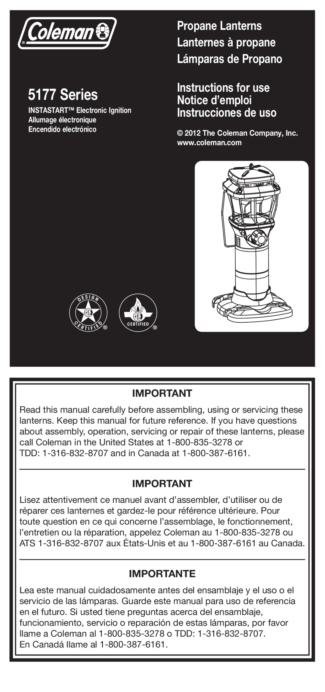 Coleman 5177 manual Series 