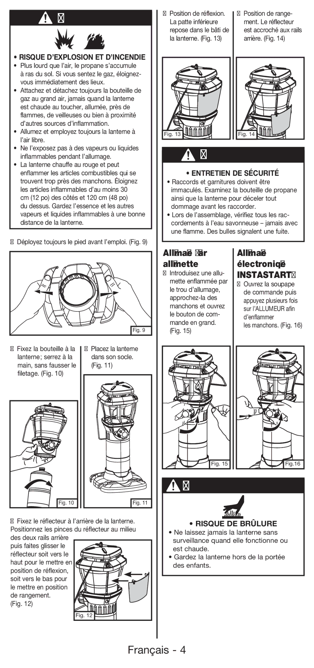 Coleman 5177 manual Allumage par allumette, ’air libre 