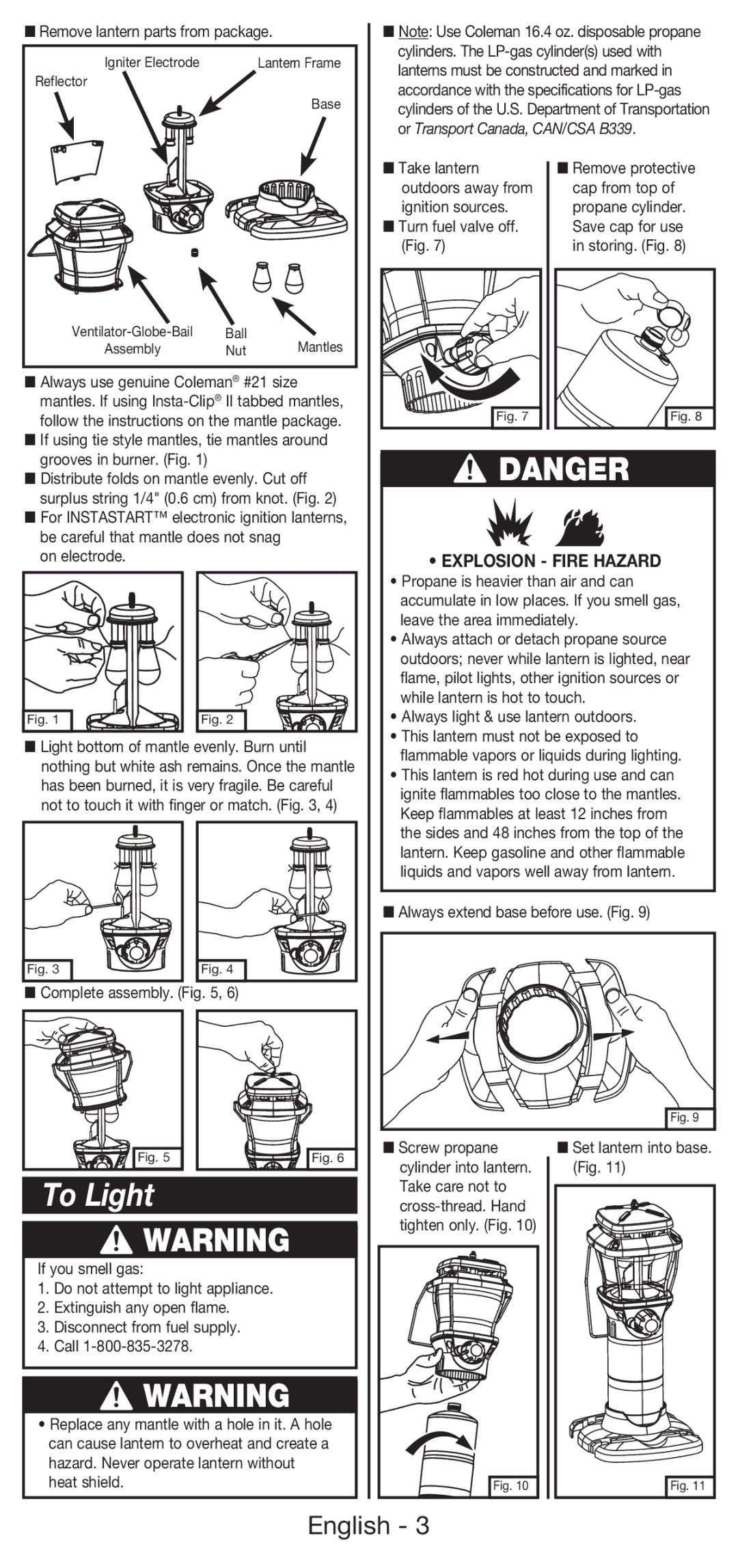 Coleman 5177 manual To Light 