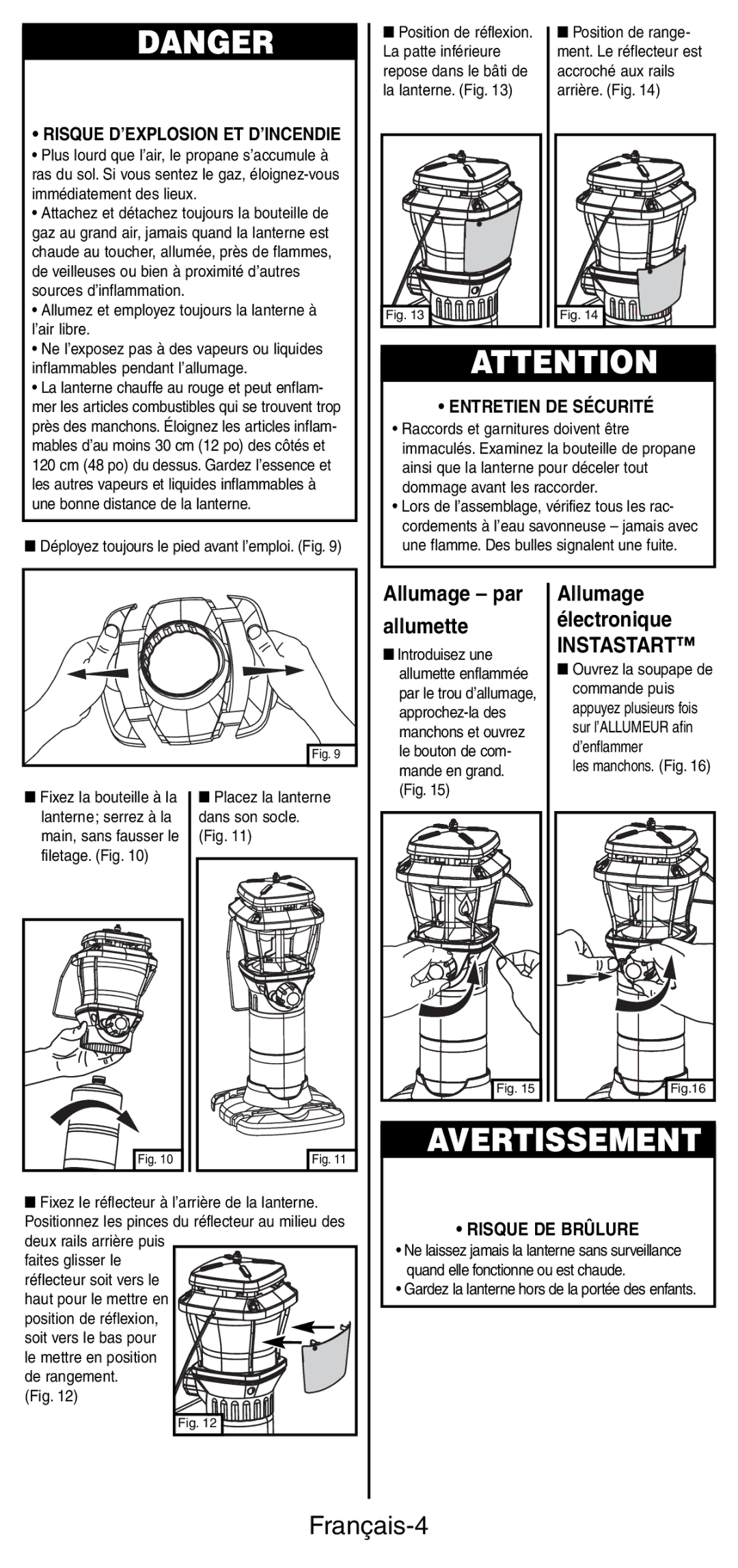 Coleman 5177 manual Français-4, Entretien DE Sécurité 