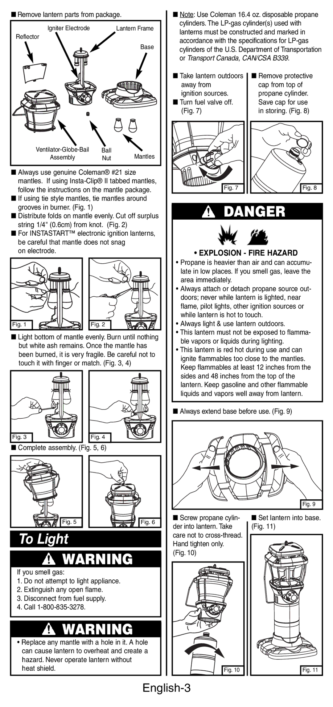 Coleman 5177 manual To Light, English-3 