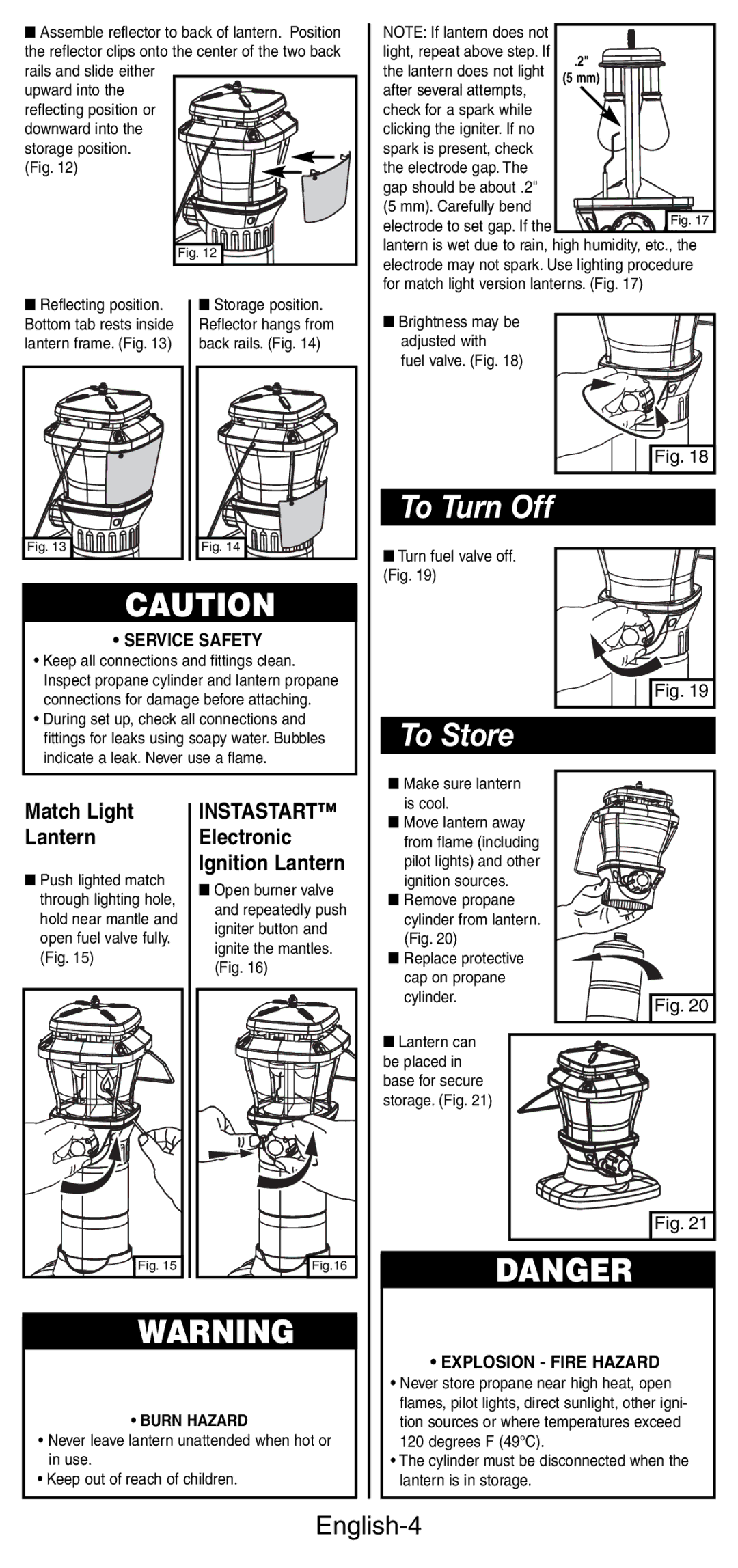 Coleman 5177 manual To Turn Off, English-4 