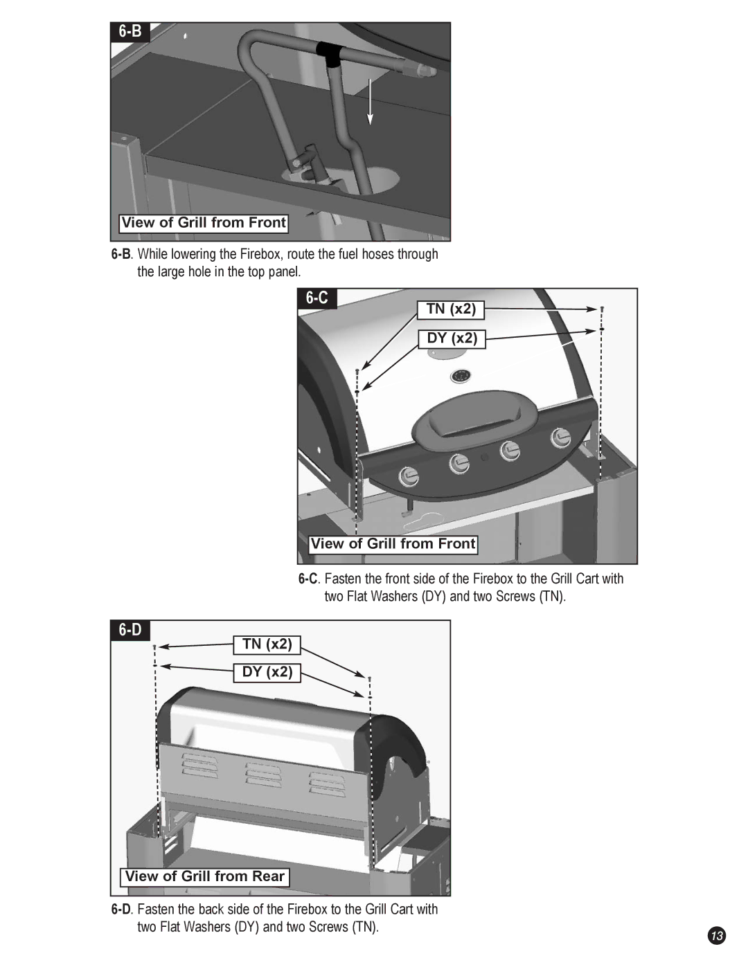 Coleman 5400 LP manual TN x2 DY View of Grill from Front 