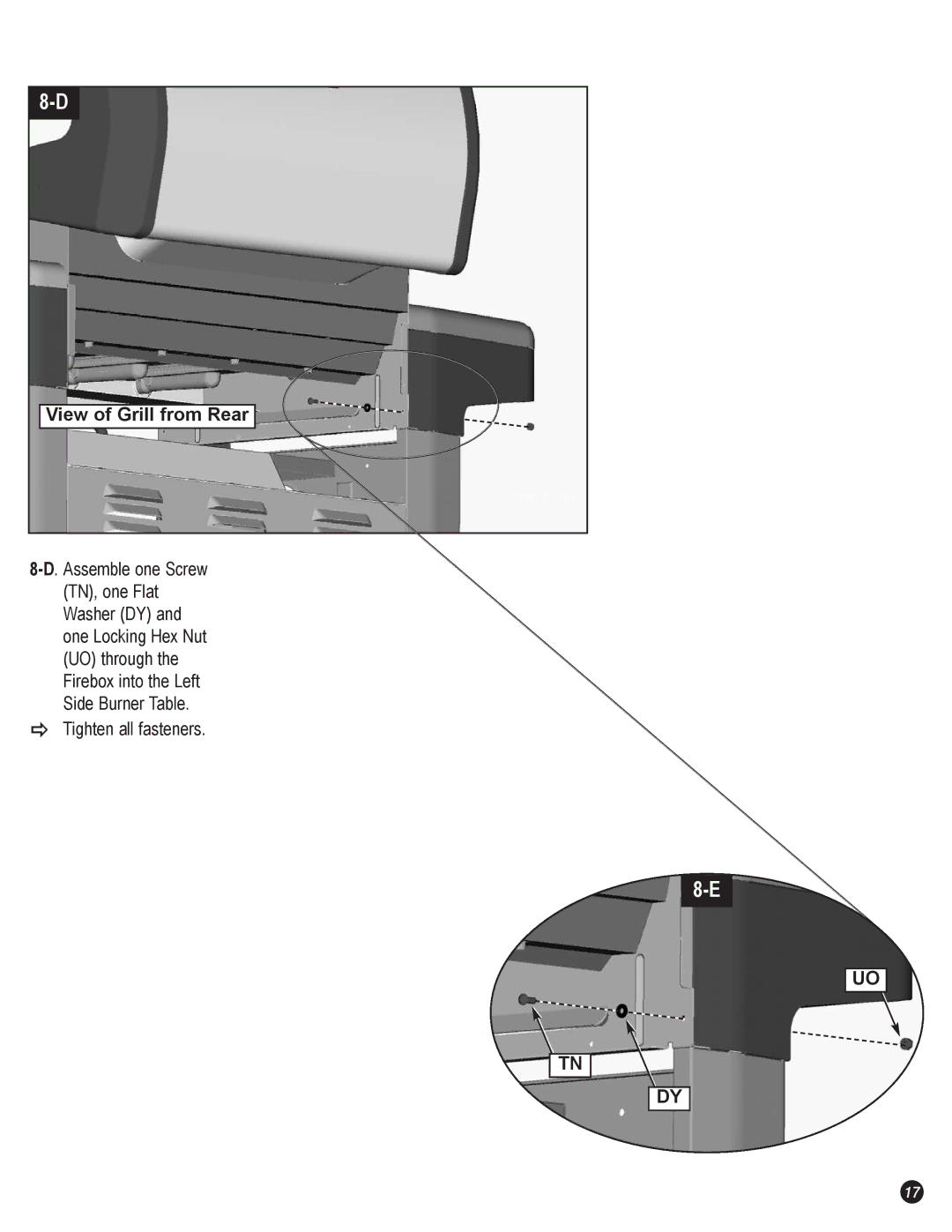 Coleman 5400 LP manual View of Grill from Rear 