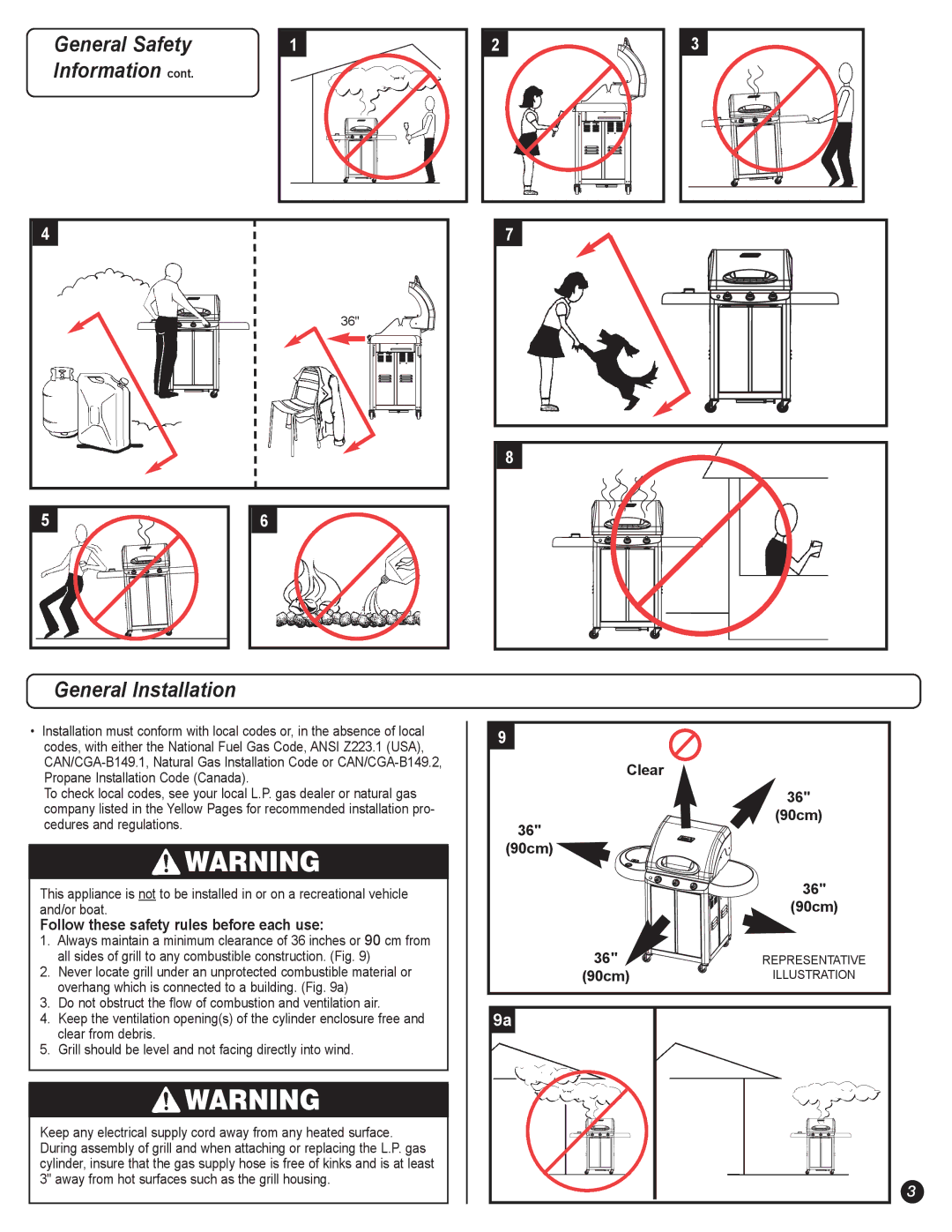 Coleman 5400 LP manual General Installation, Follow these safety rules before each use 