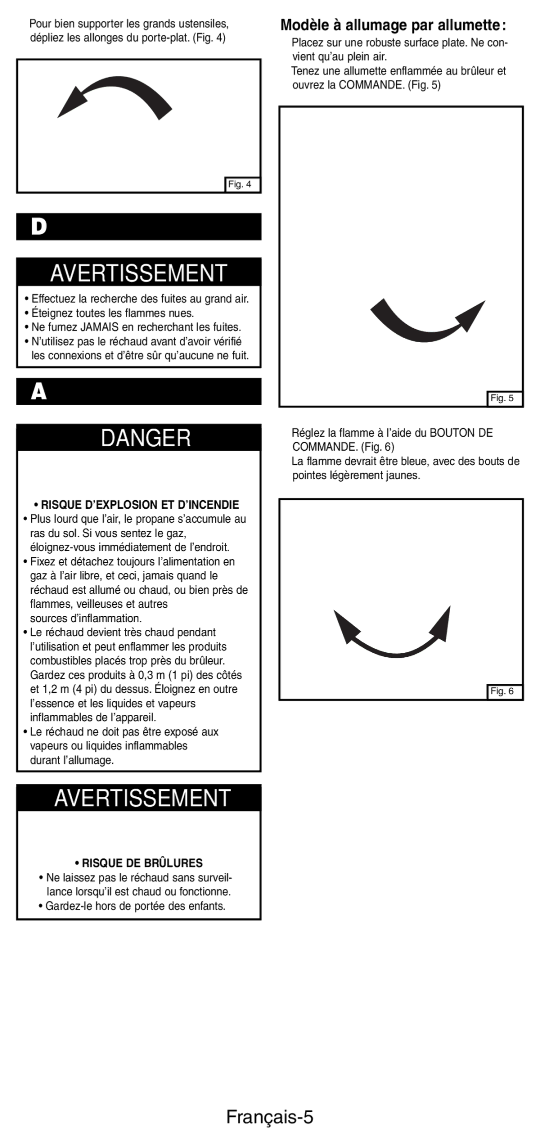 Coleman 5412A manual Détection des fuites, Allumage, Français-5 