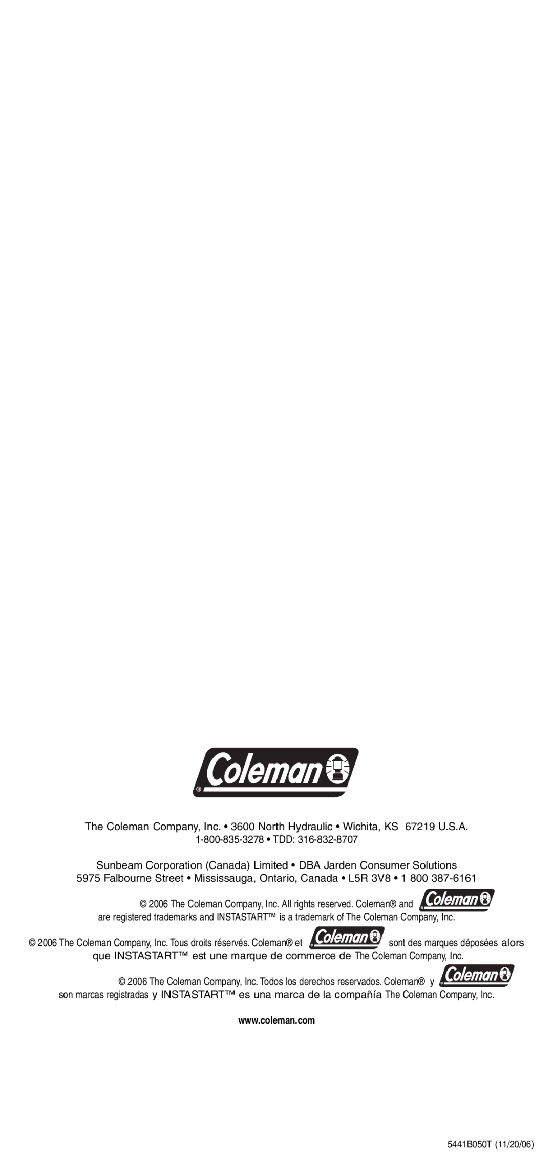 Coleman 5441 Series manual 