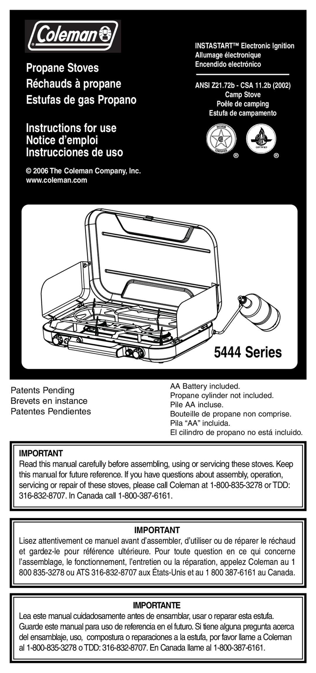 Coleman 5444 Series manual 