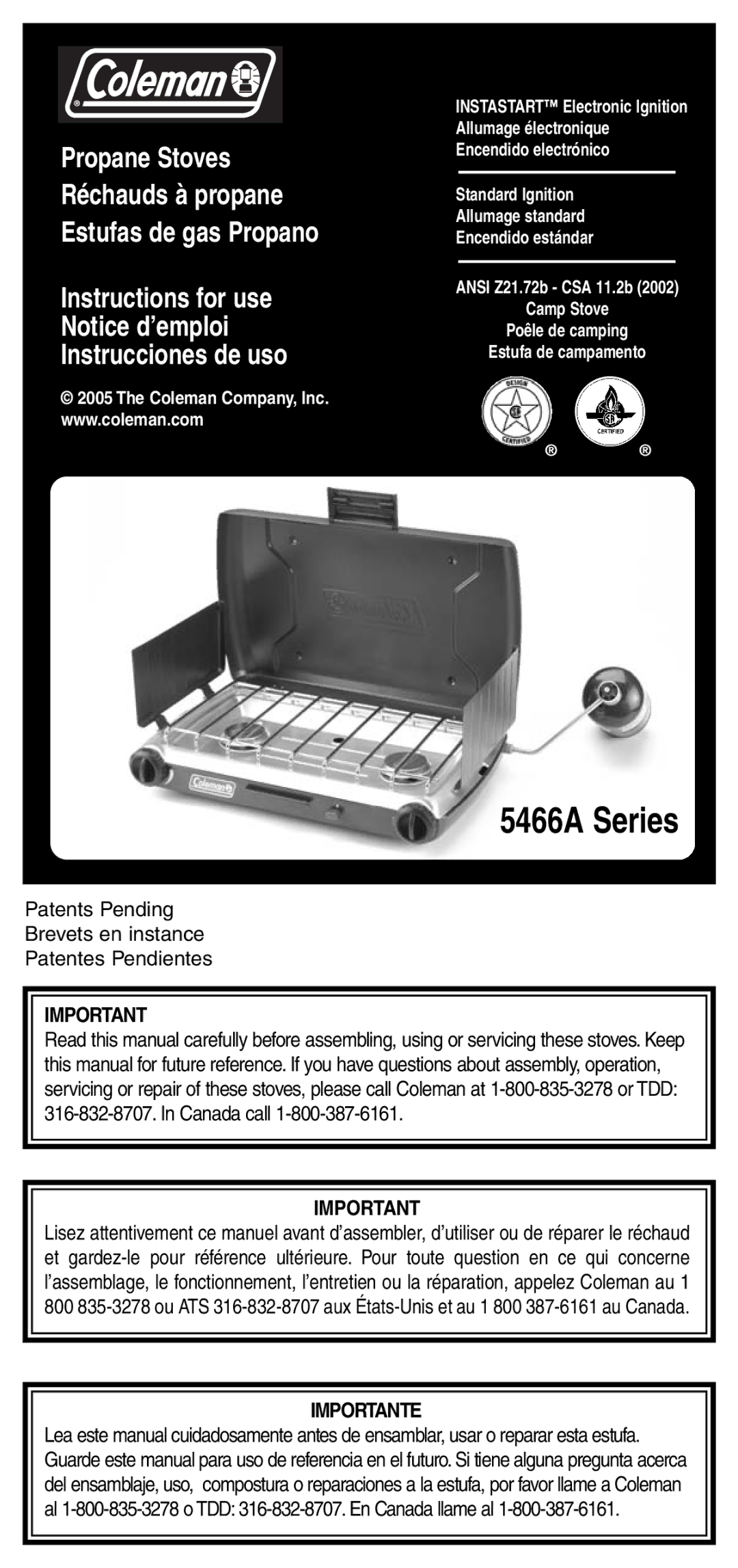 Coleman manual 5466A Series 