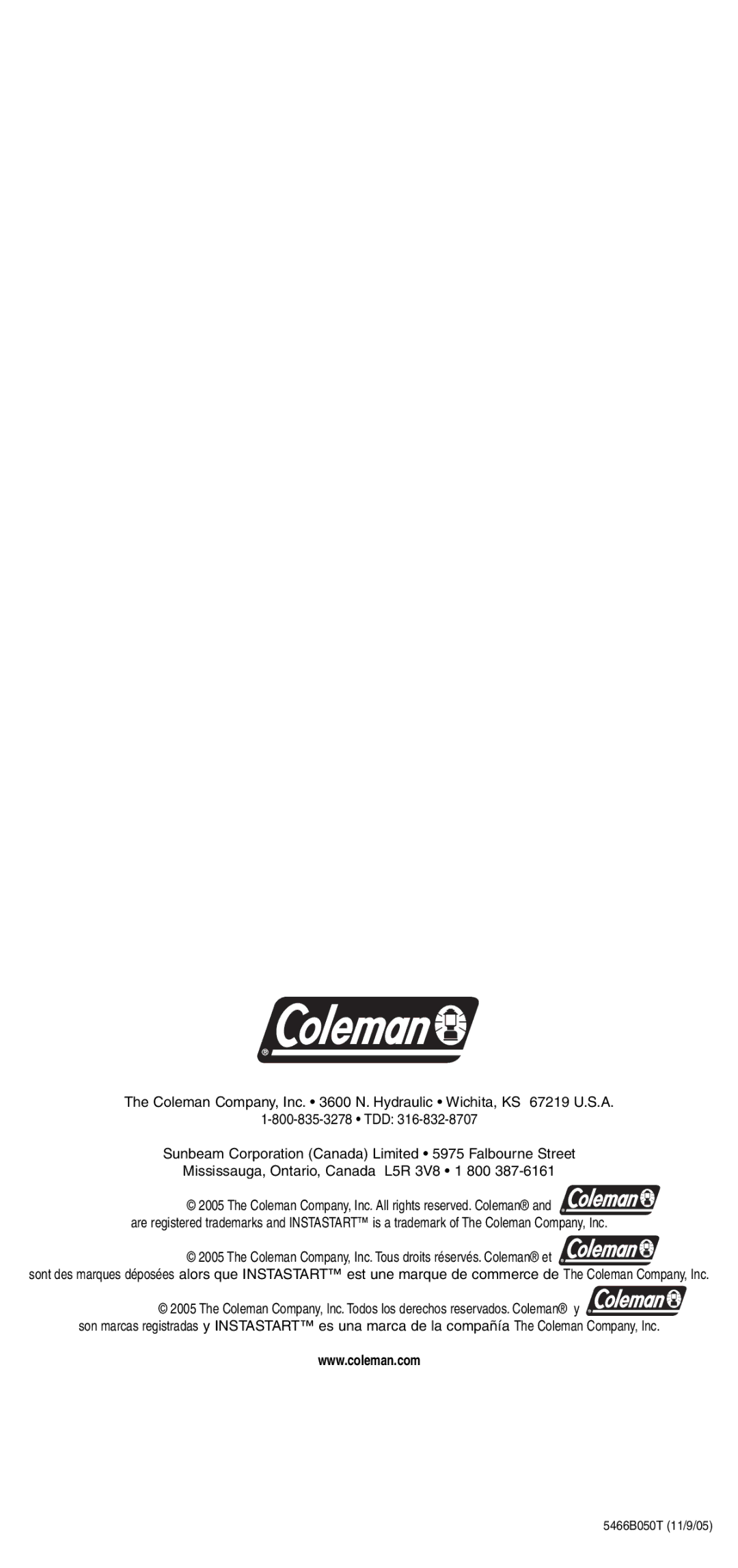 Coleman 5466A manual 