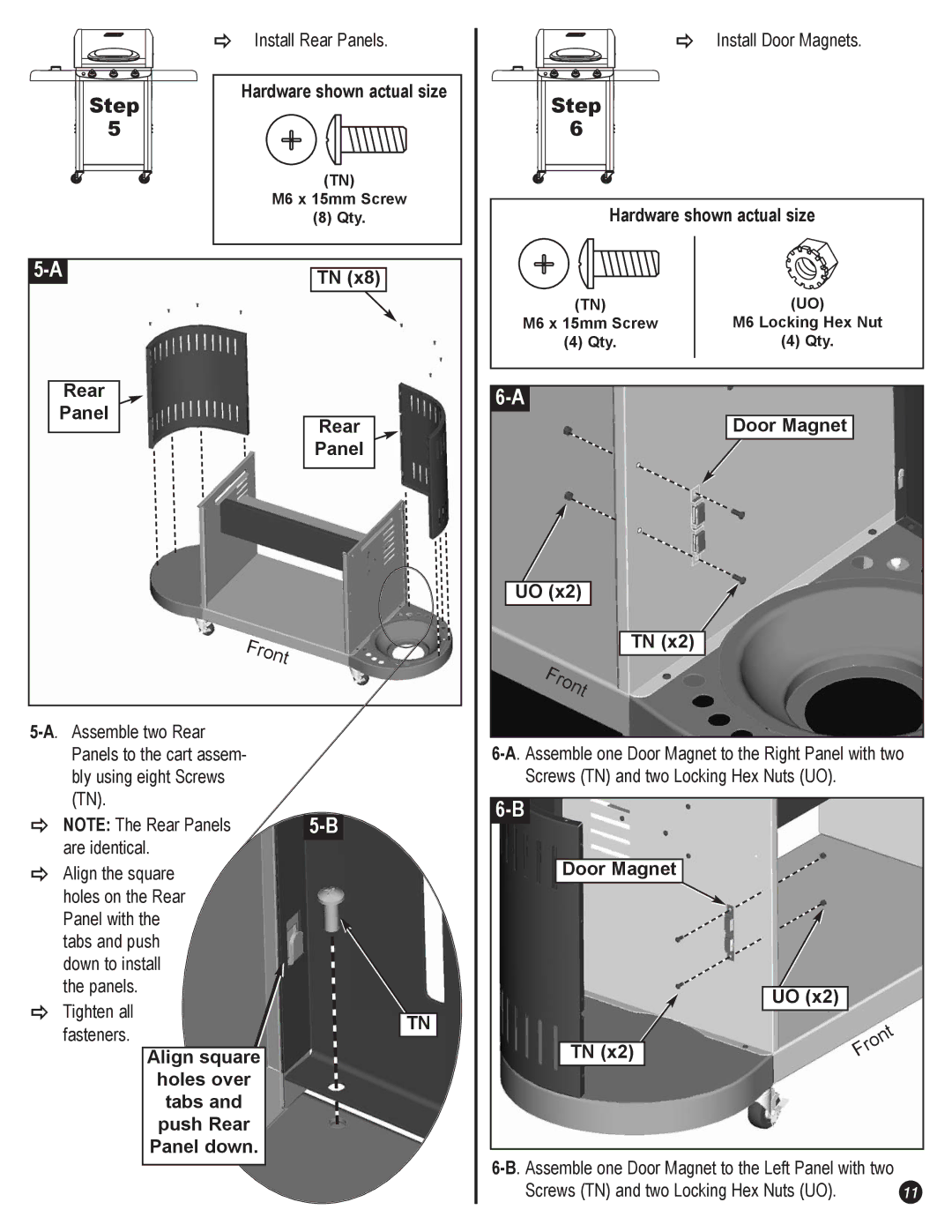 Coleman 5600 manual Install Rear Panels, Rear Panel Door Magnet 