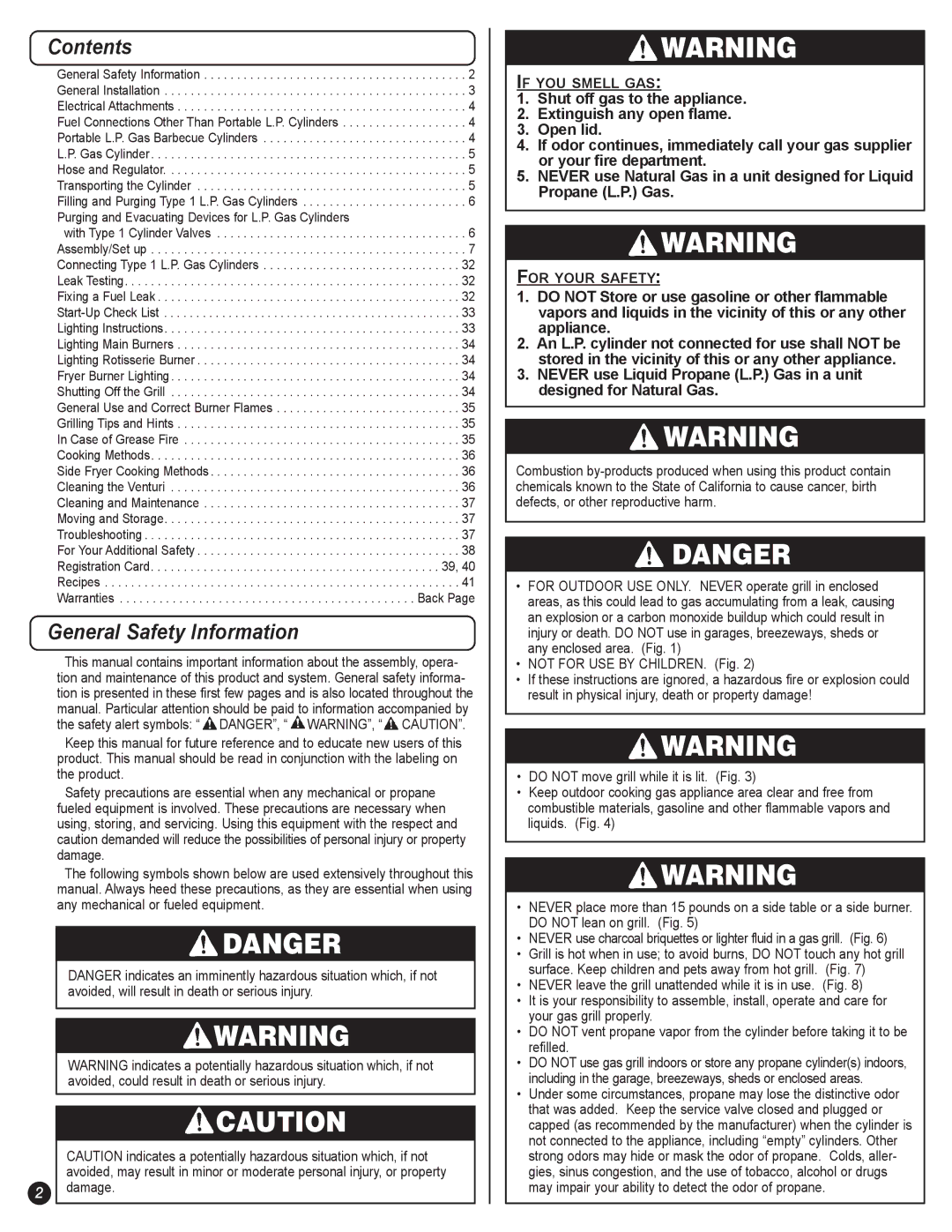 Coleman 5600 manual Contents, General Safety Information 