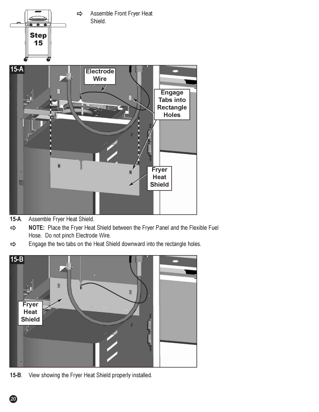 Coleman 5600 manual 15-A, 15-B, Fryer Heat Shield 