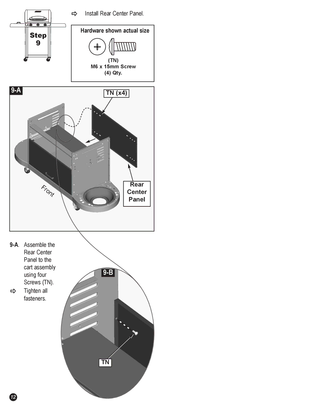 Coleman 7700 Series, 7700 LP Gas Series manual Rear Center Panel 