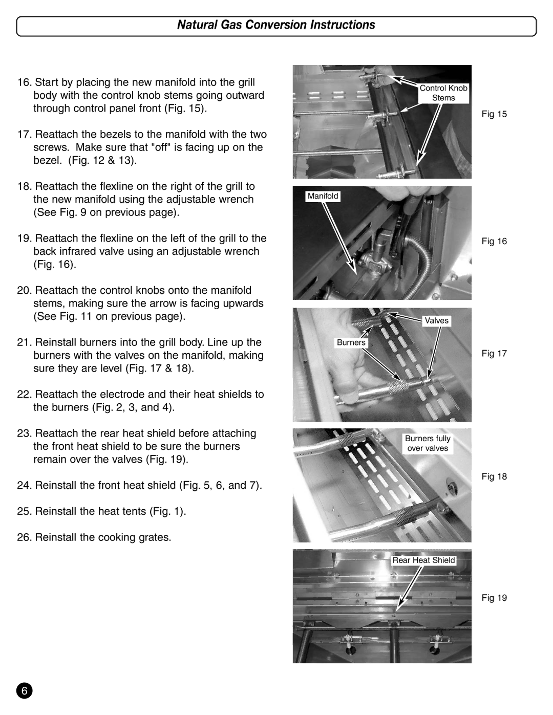 Coleman 8100 Series, 8200 Series system manual Natural Gas Conversion Instructions 