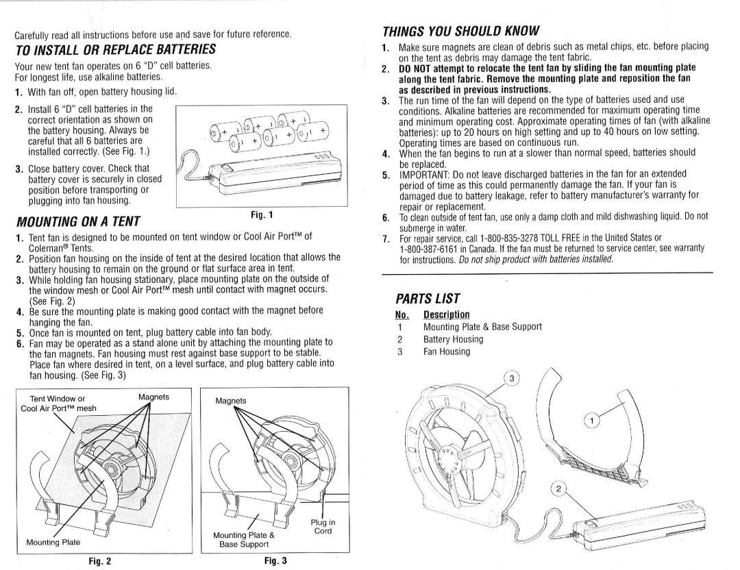 Coleman 830 manual 