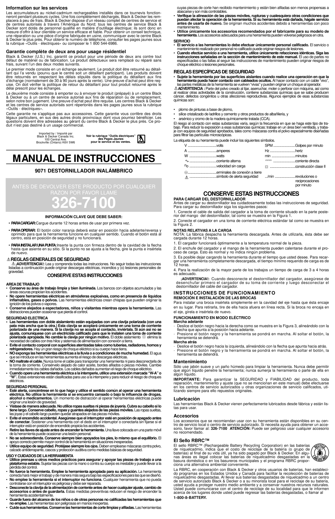 Coleman 9071 Reglas Generales DE Seguridad, Conserve Estas Instrucciones, Reglas Específicas DE Seguridad 