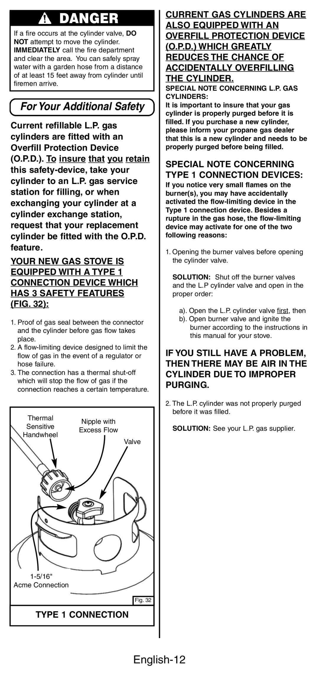 Coleman 9422 Series manual For Your Additional Safety, English-12 