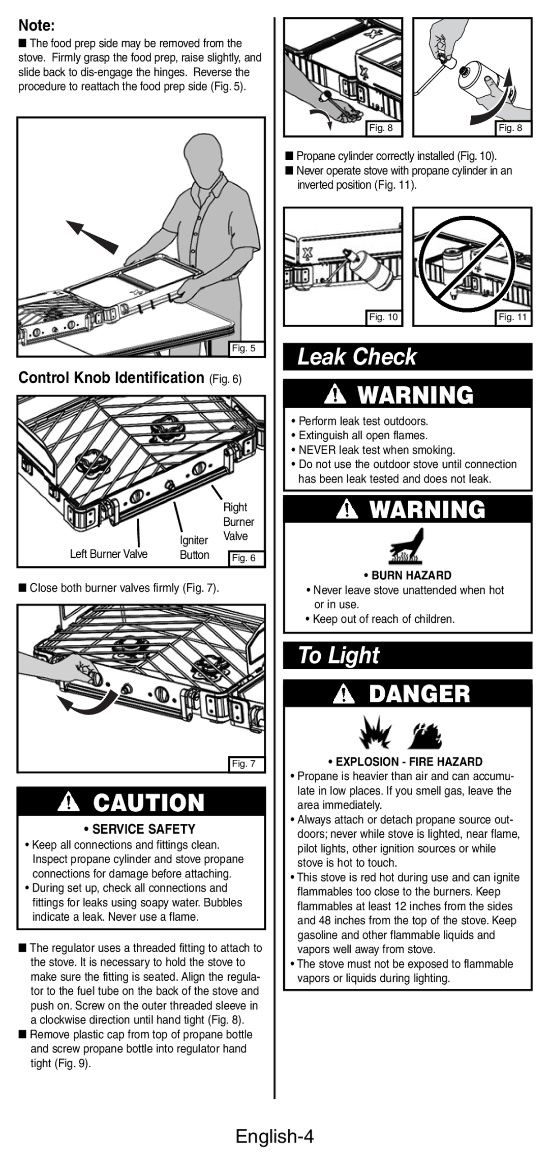 Coleman 9422 Series manual Leak Check, To Light, English-4 