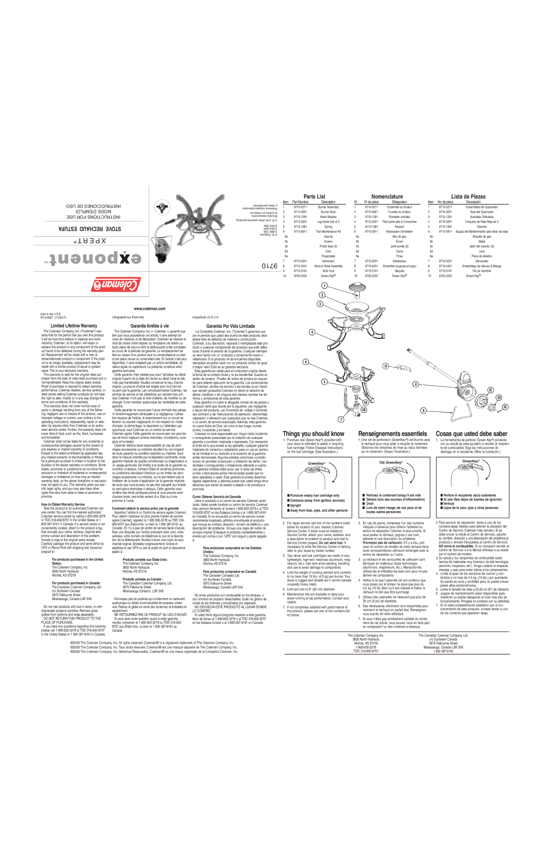 Coleman 9710 warranty Things you should know 
