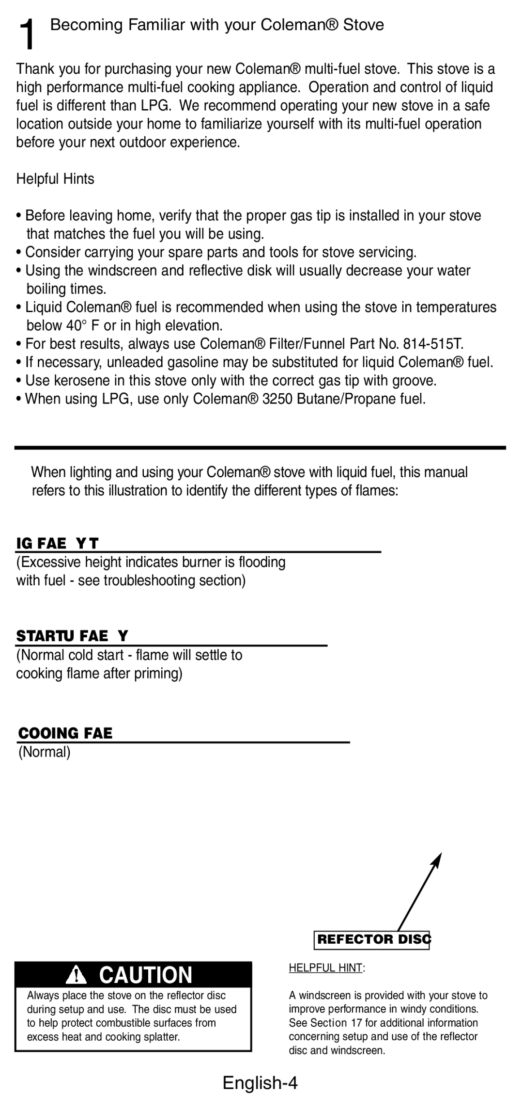 Coleman 9790 manual English-4, Becoming Familiar with your Coleman Stove 