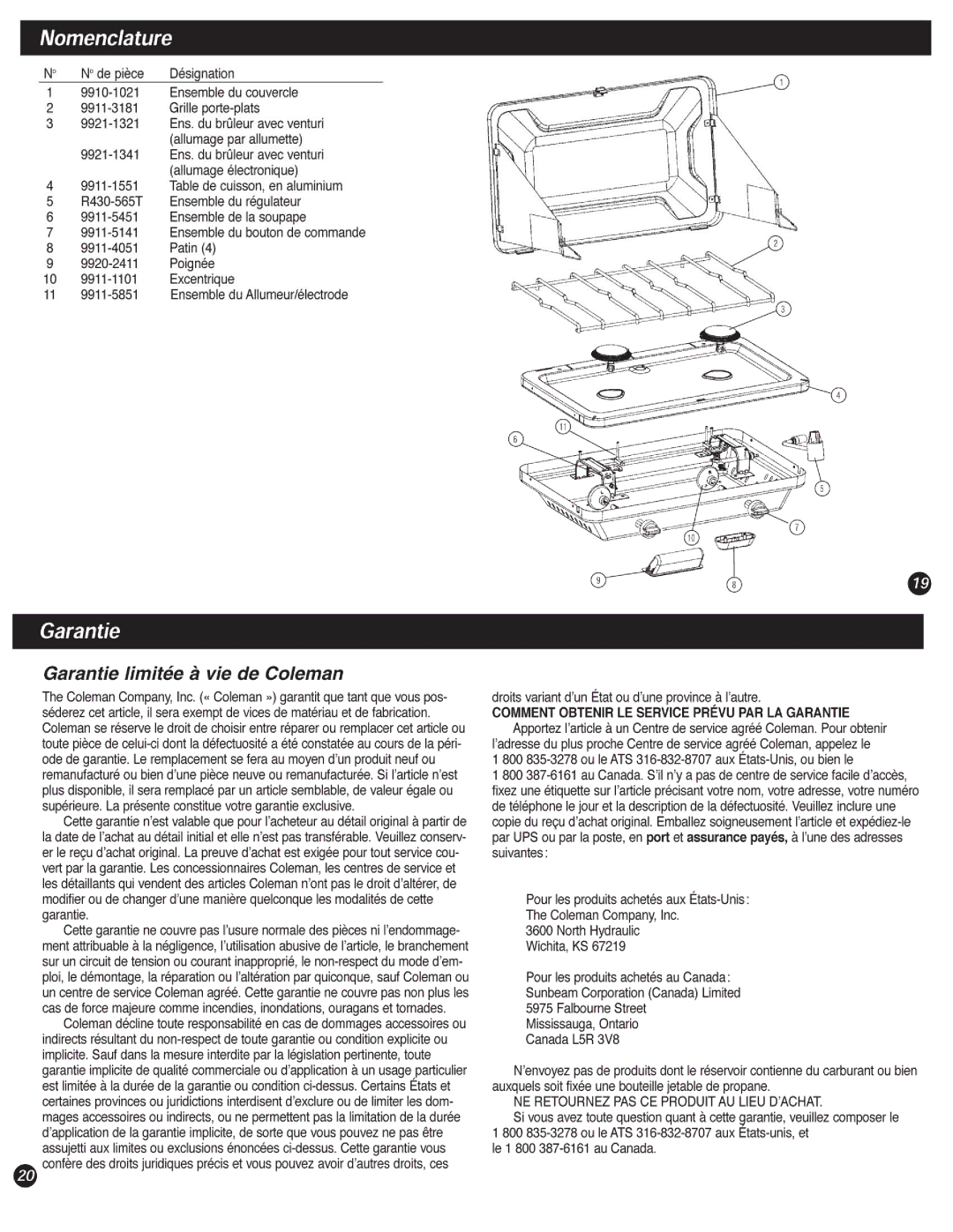 Coleman 9911 manual 