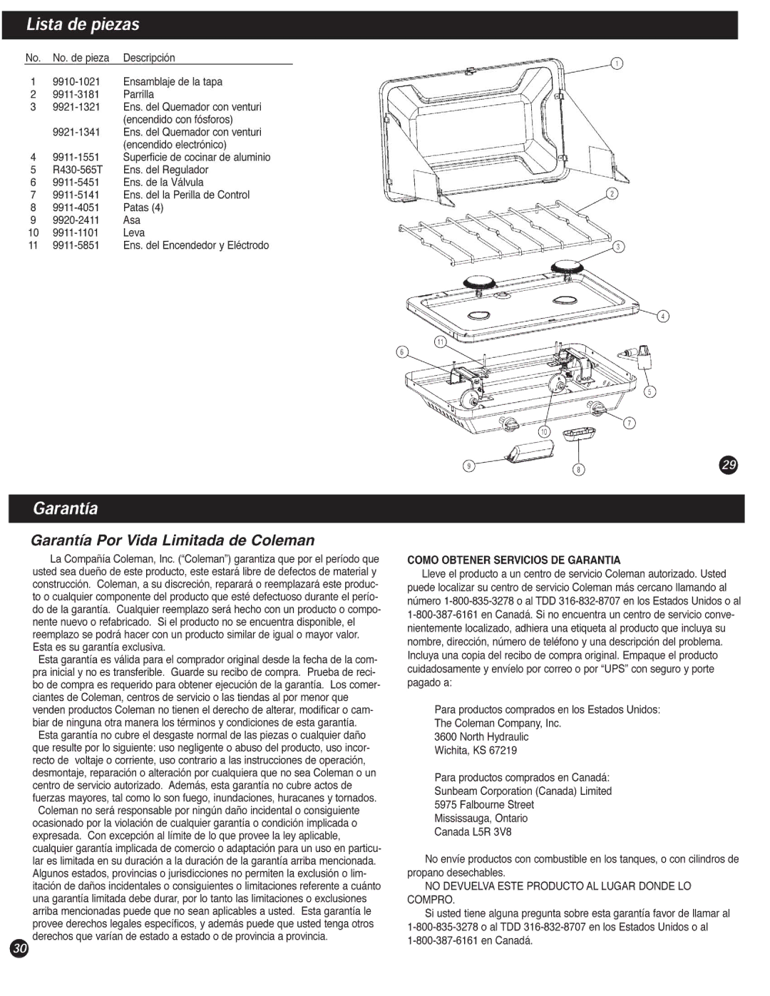 Coleman 9911 manual 