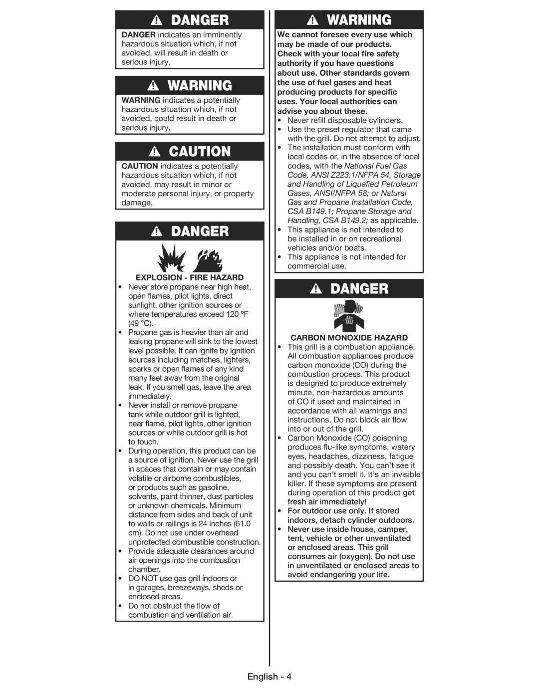 Coleman 9930 instruction manual Explosion Fire Hazard 