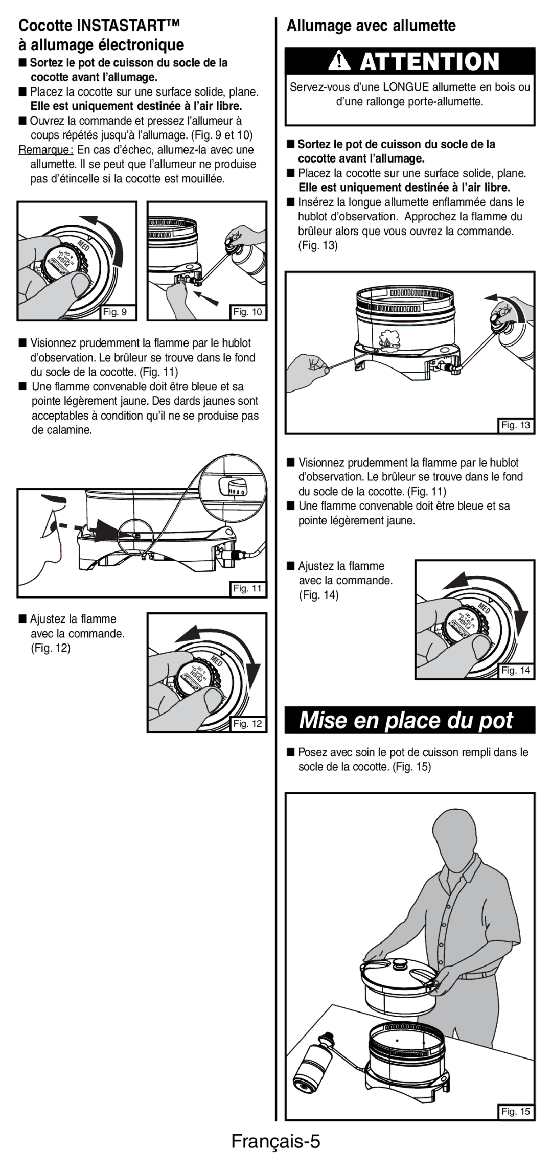 Coleman 9935 manual Mise en place du pot, Français-5 