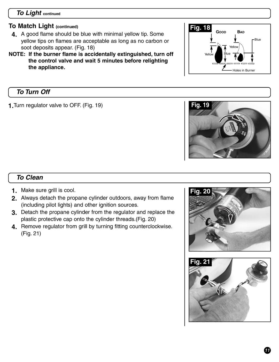 Coleman 9971-A50 instruction manual To Turn Off, To Clean 