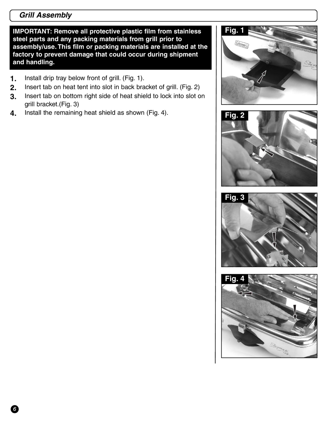 Coleman 9971-A50 instruction manual Grill Assembly 