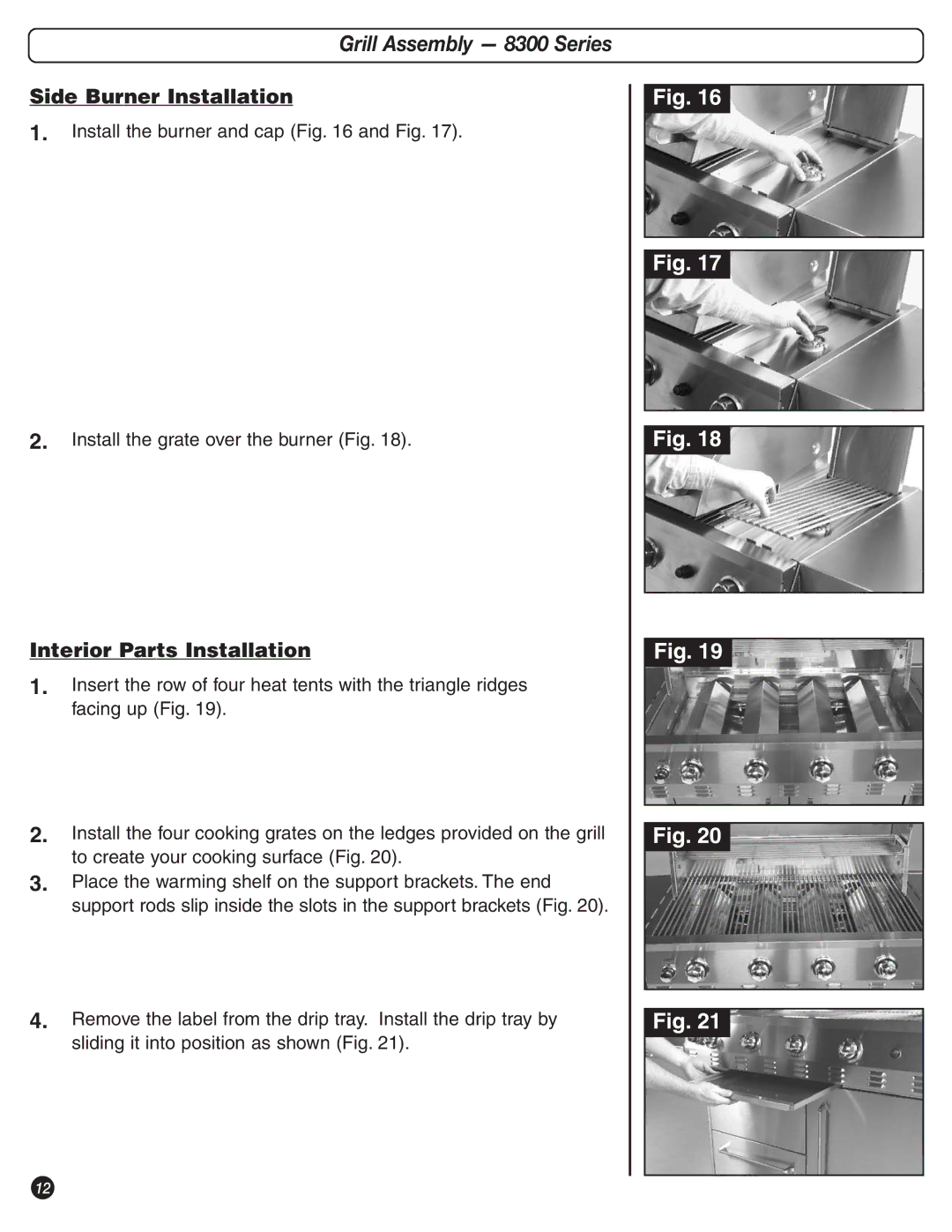 Coleman 9992-645 manual Side Burner Installation 