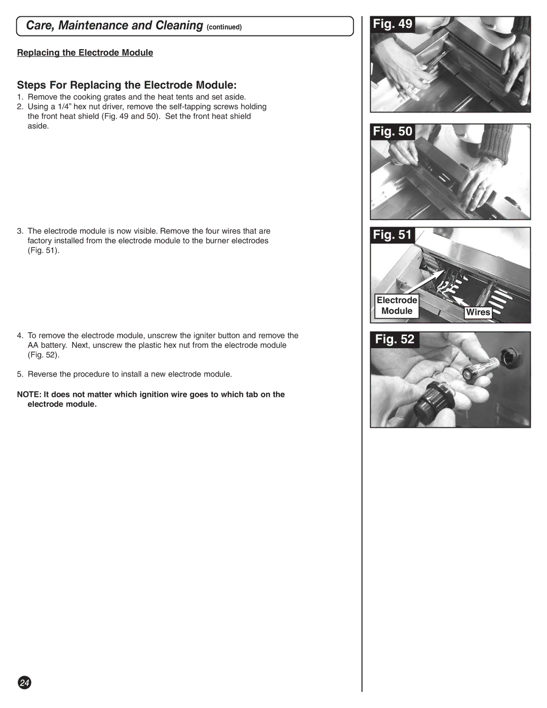 Coleman 9992-645 manual Steps For Replacing the Electrode Module 