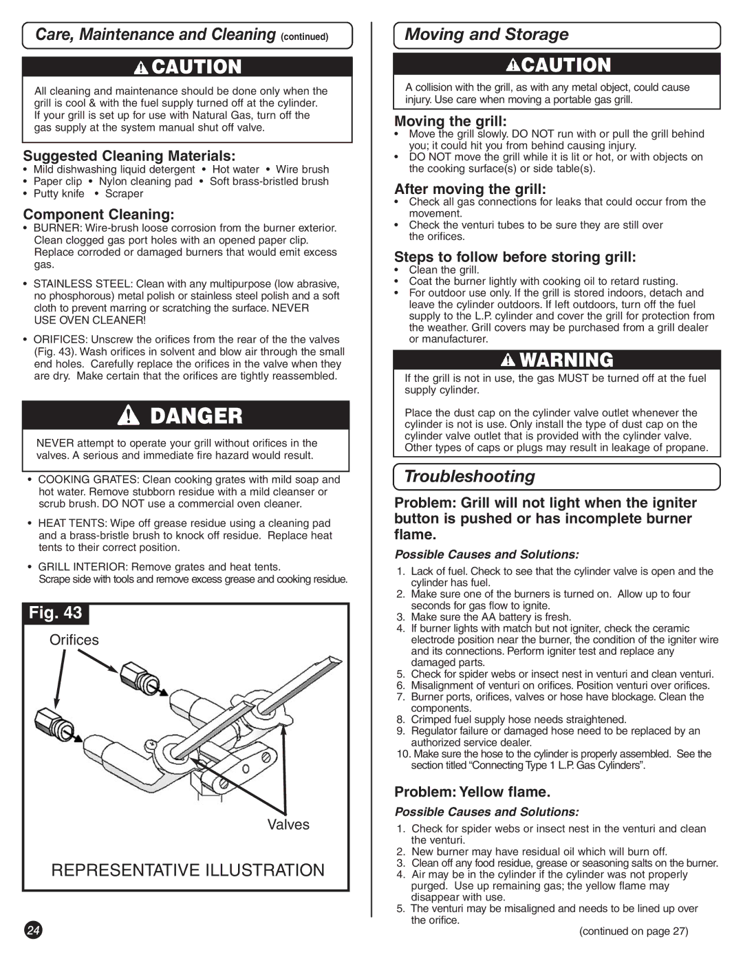 Coleman 9992-649, 8450 Series manual Moving and Storage, Troubleshooting 