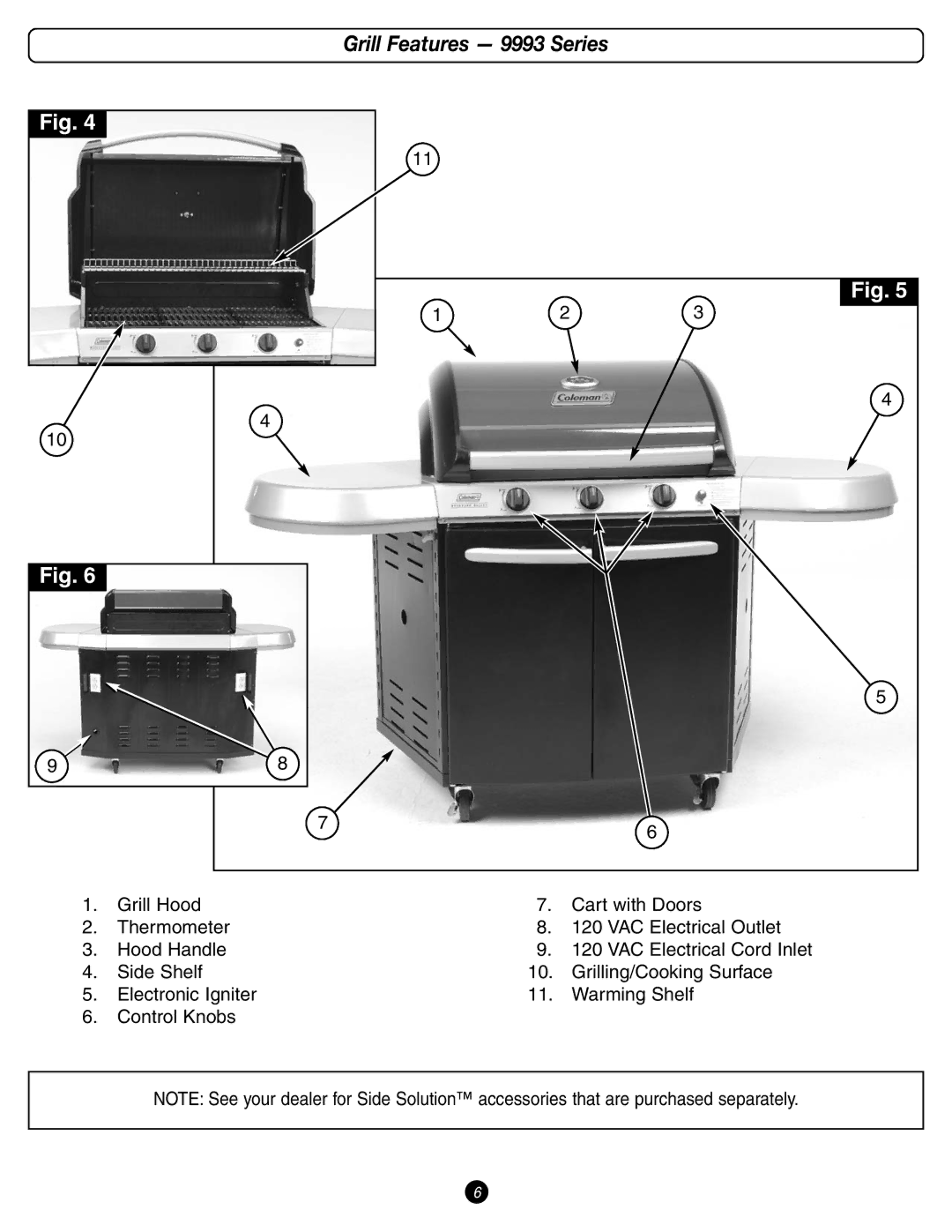 Coleman manual Grill Features 9993 Series 