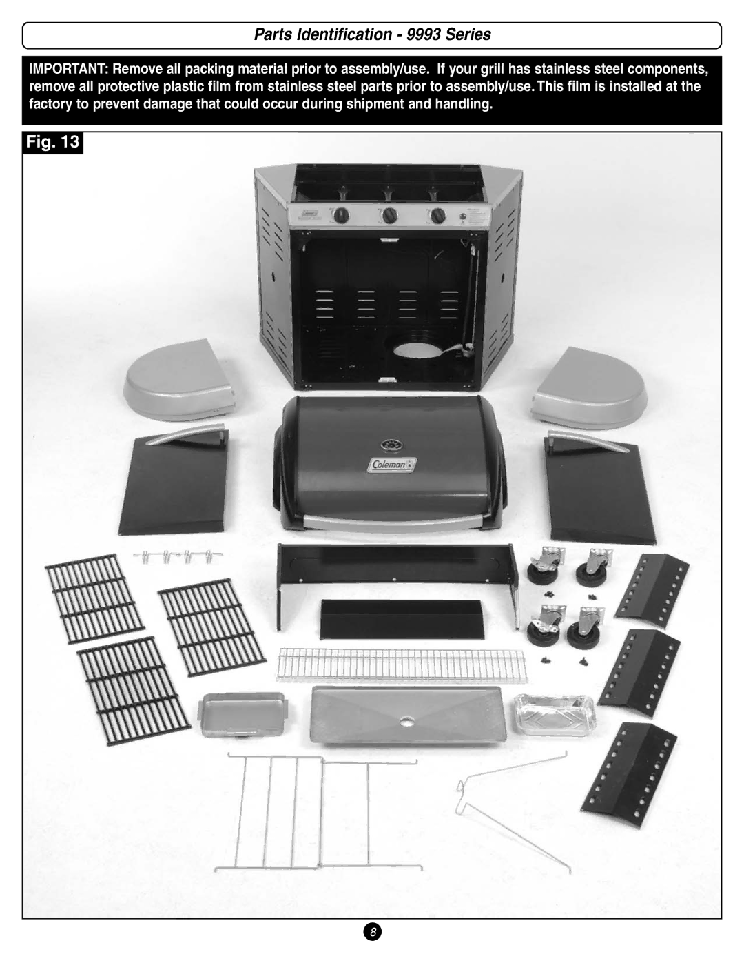 Coleman manual Parts Identification 9993 Series 