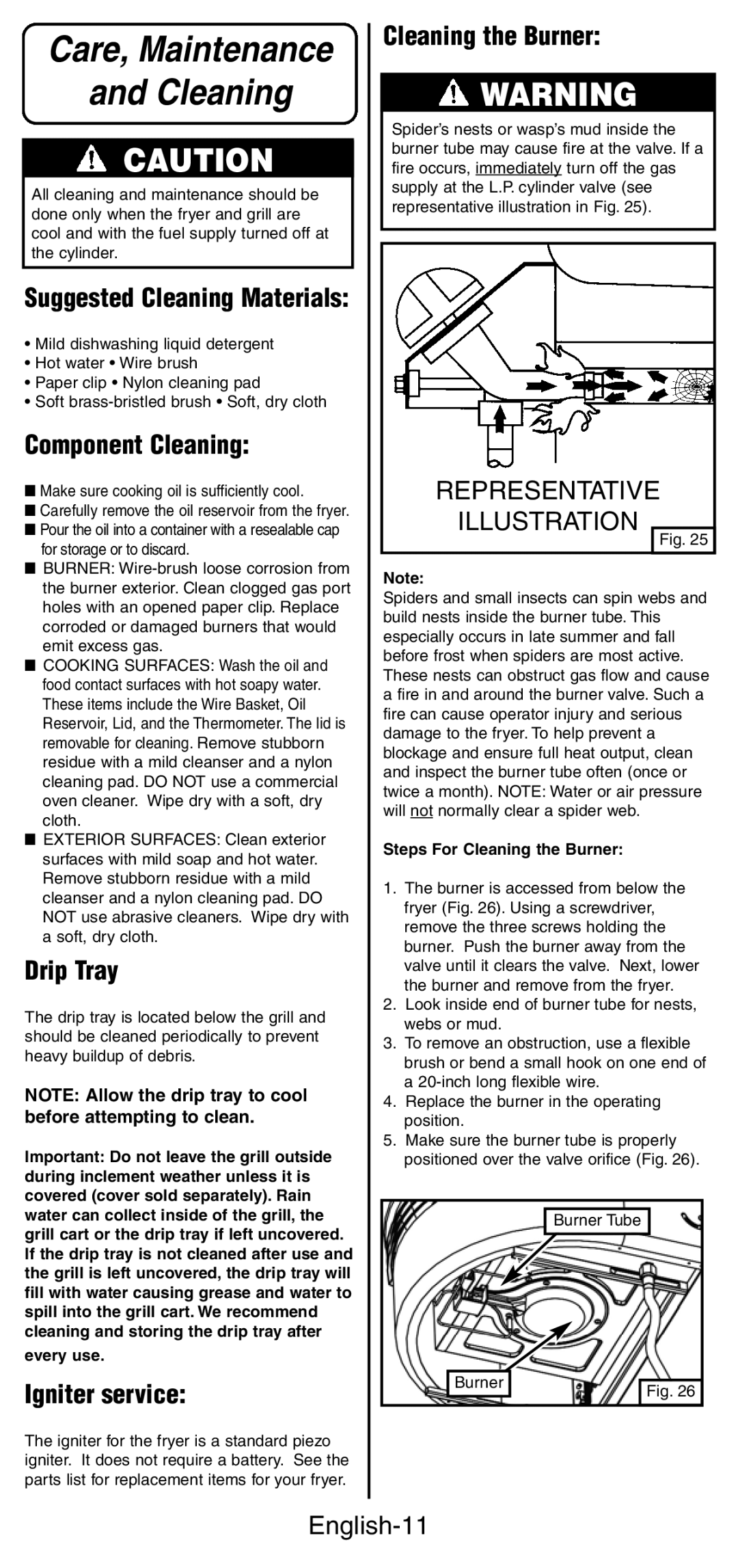 Coleman 9994 instruction manual Cleaning, English-11 