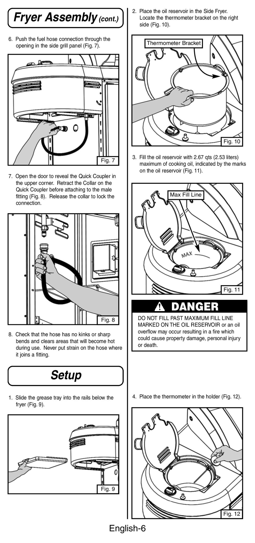 Coleman 9994 instruction manual Setup, English-6 