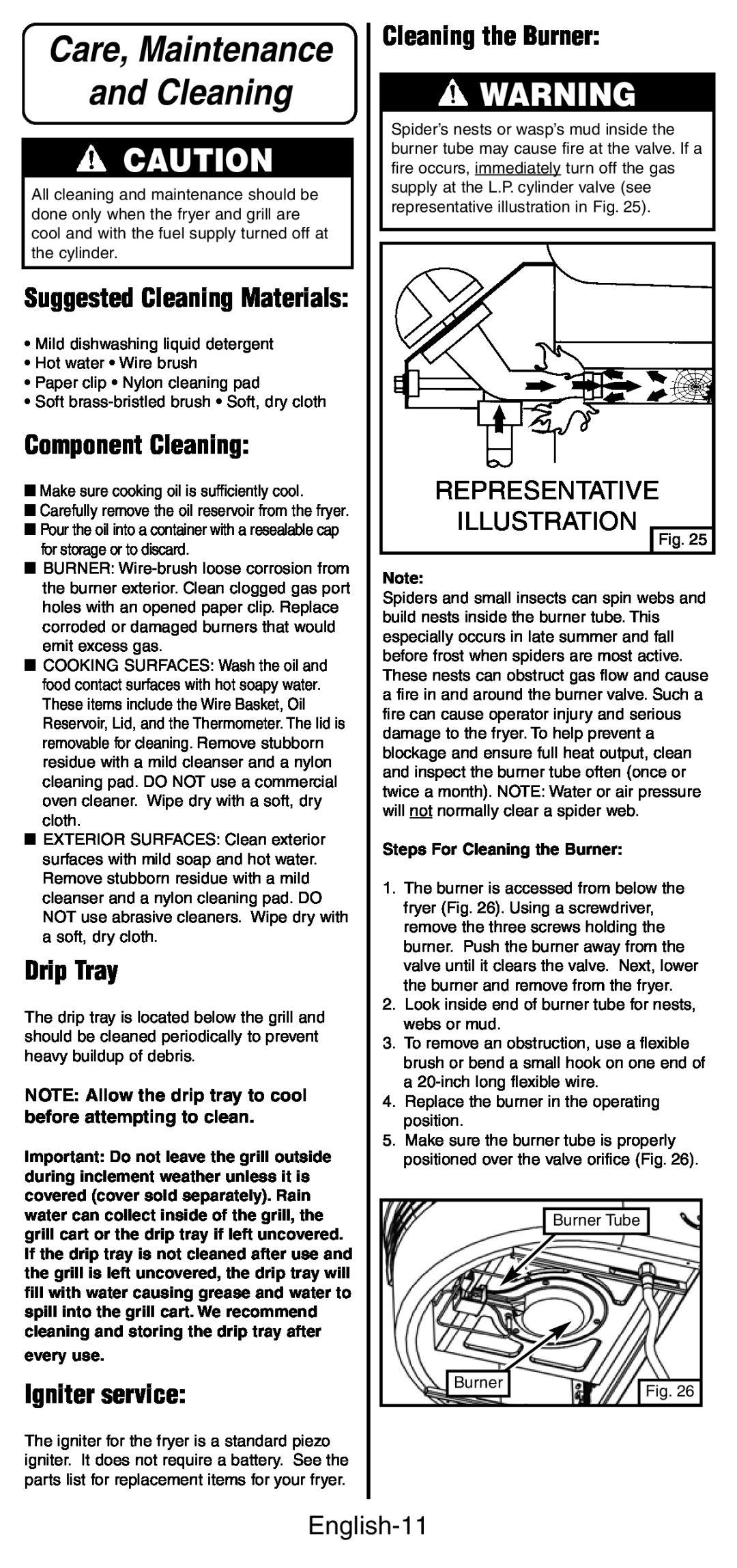 Coleman 9994 and Cleaning, Care, Maintenance, Representative Illustration, English-11, Suggested Cleaning Materials 