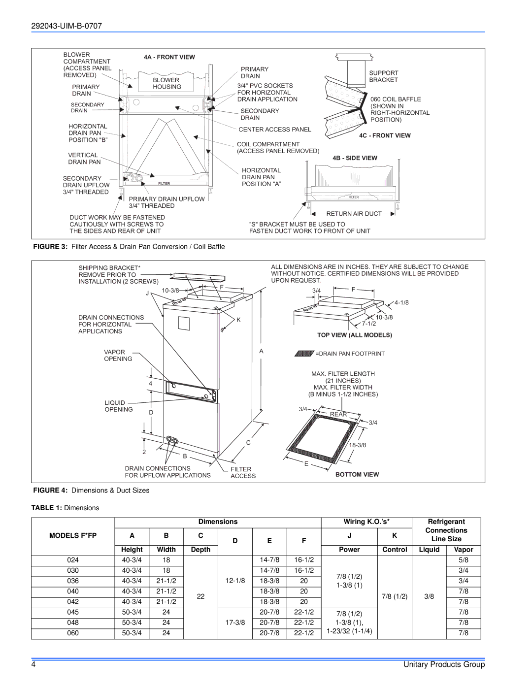 Coleman installation manual Models F*FP 