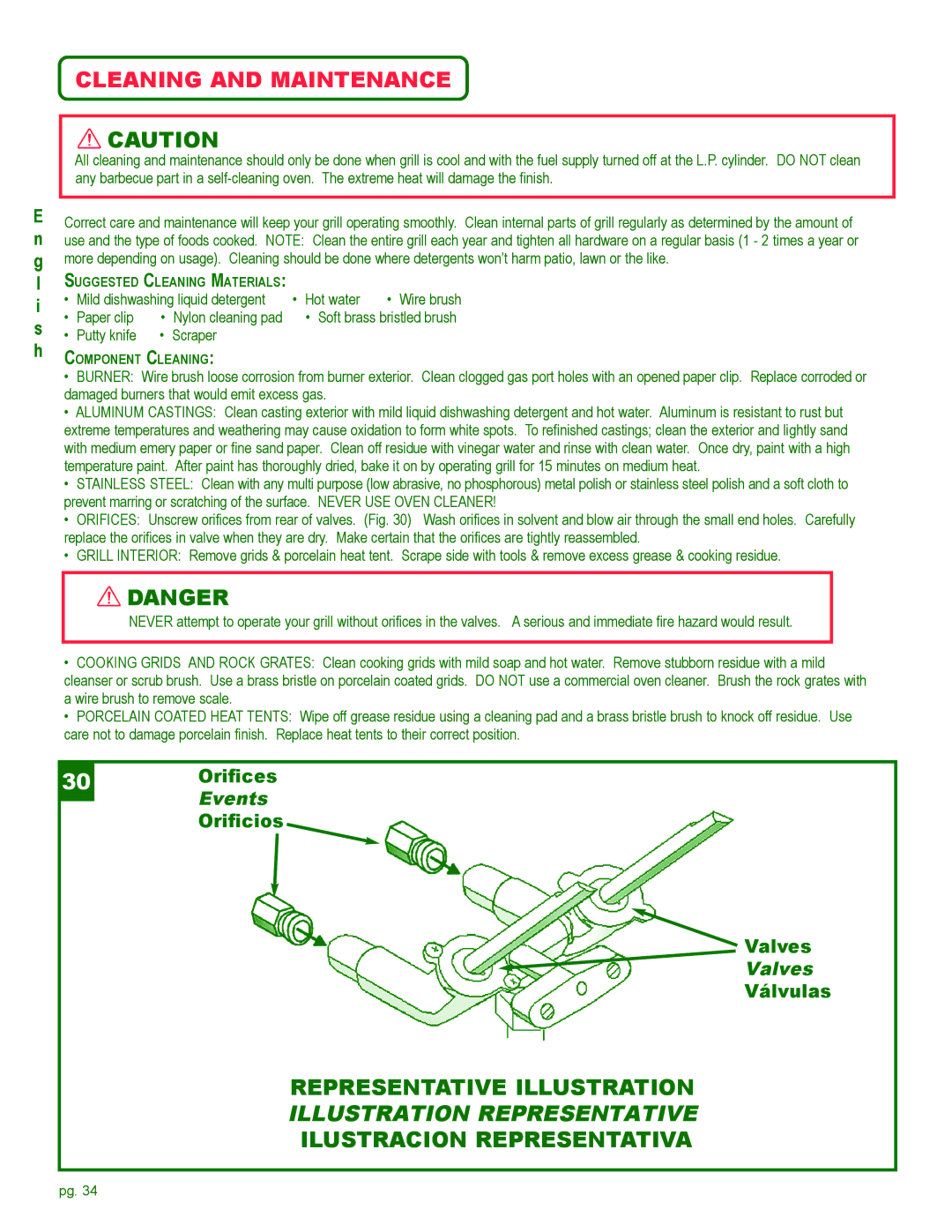 Coleman Gas Barbecue installation manual Cleaning and Maintenance 