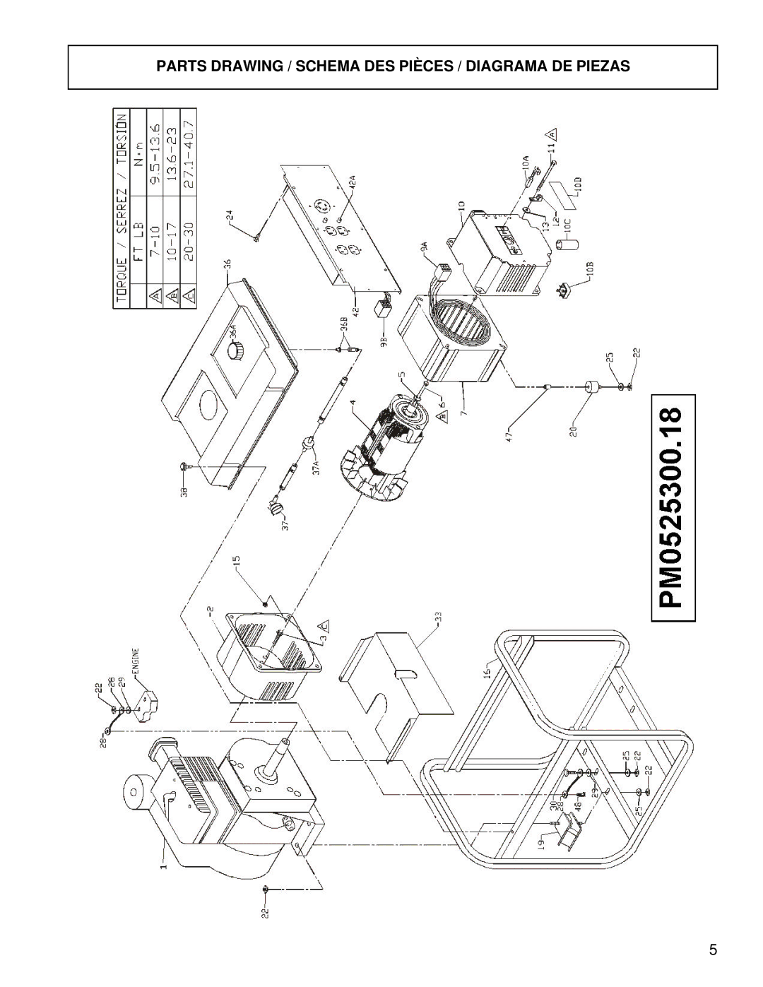 Coleman PM0525300.18 manual Parts Drawing / Schema DES Pièces / Diagrama DE Piezas 