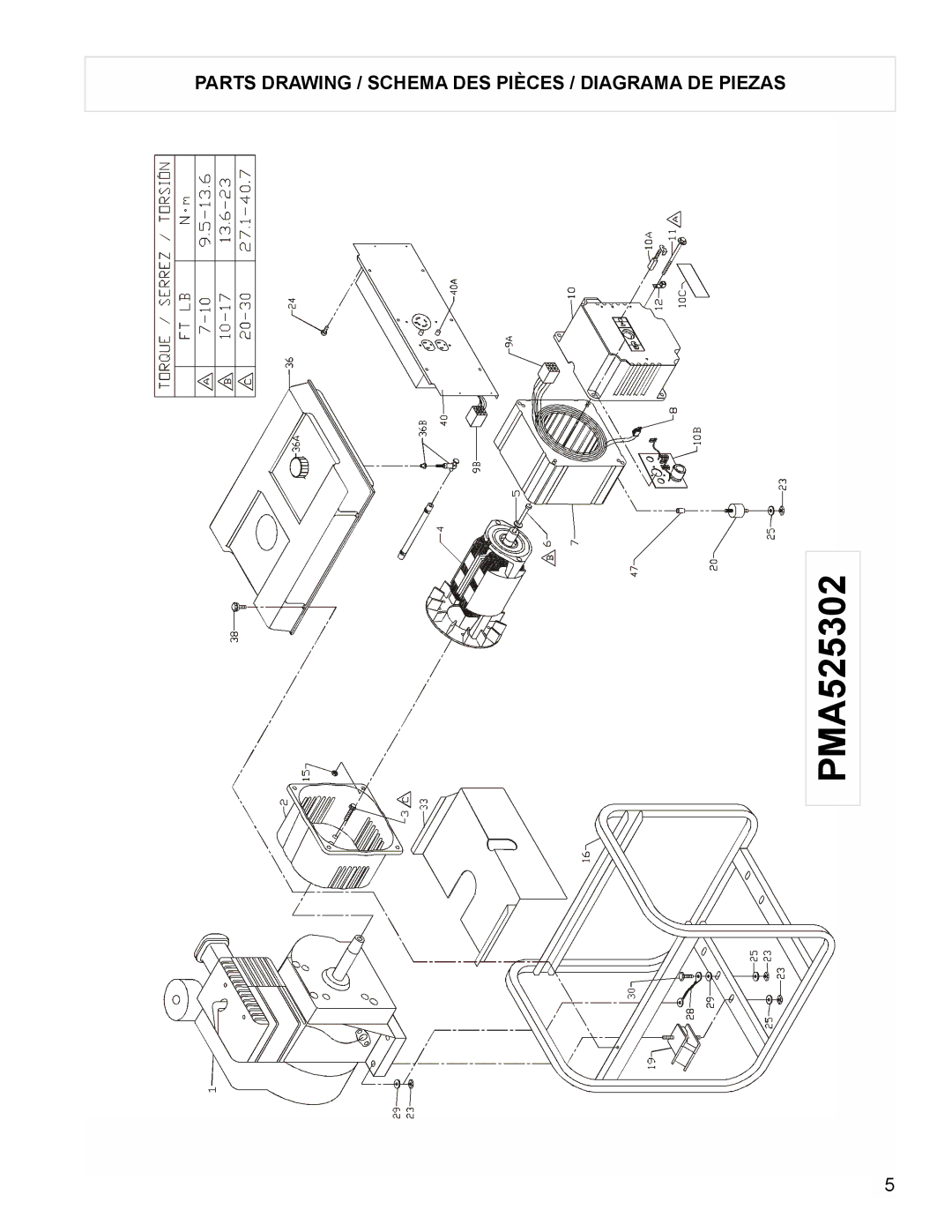 Coleman PMA525302 manual Parts Drawing / Schema DES Pièces / Diagrama DE Piezas 