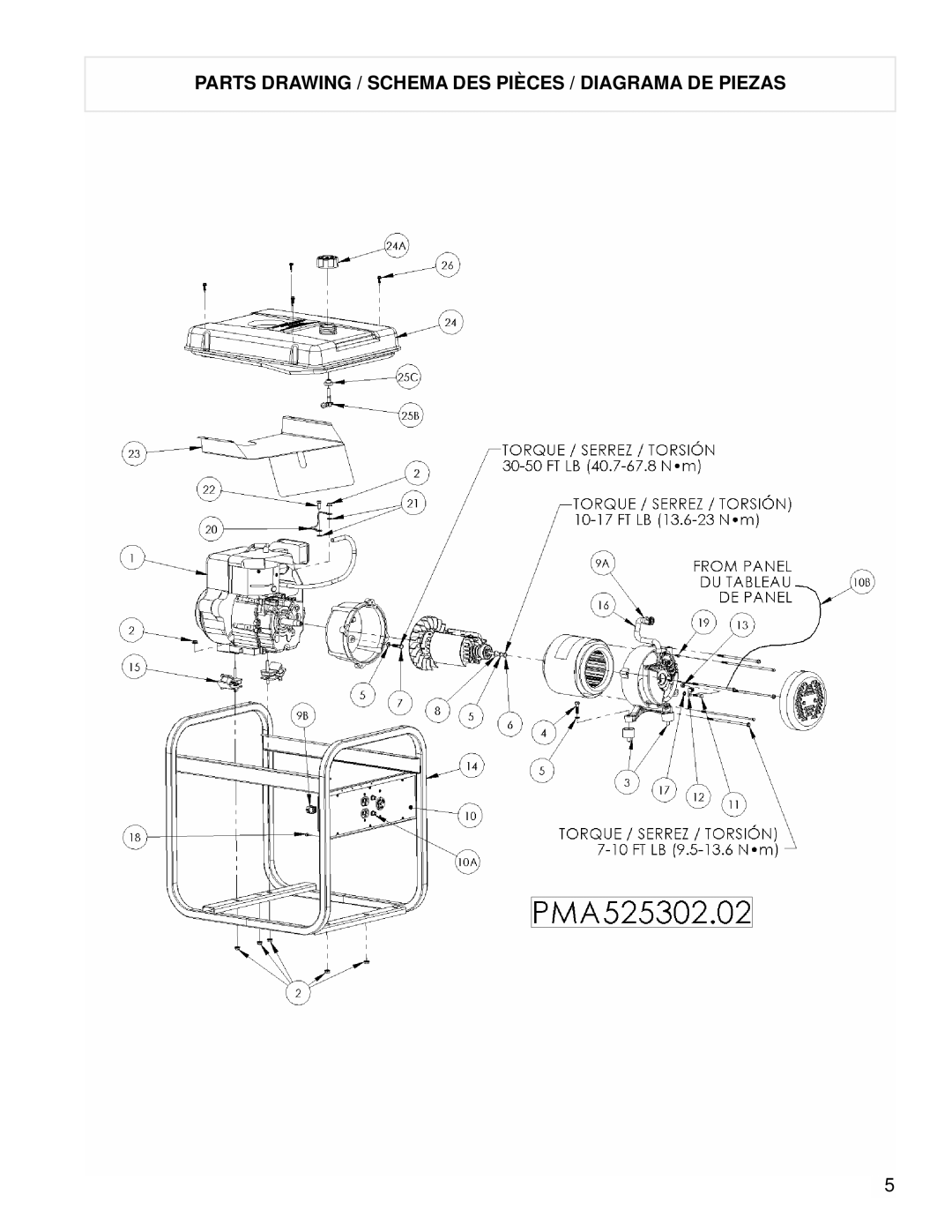 Coleman PMA525302.02 manual Parts Drawing / Schema DES Pièces / Diagrama DE Piezas 