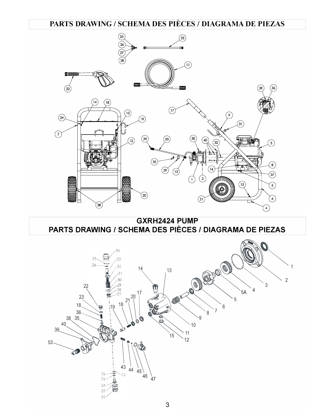 Coleman PW0912400.02 manual Parts Drawing / Schema DES Pièces / Diagrama DE Piezas 