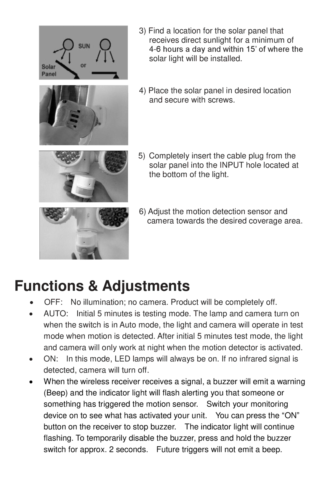 Coleman XP-2H38WC instruction manual Functions & Adjustments 