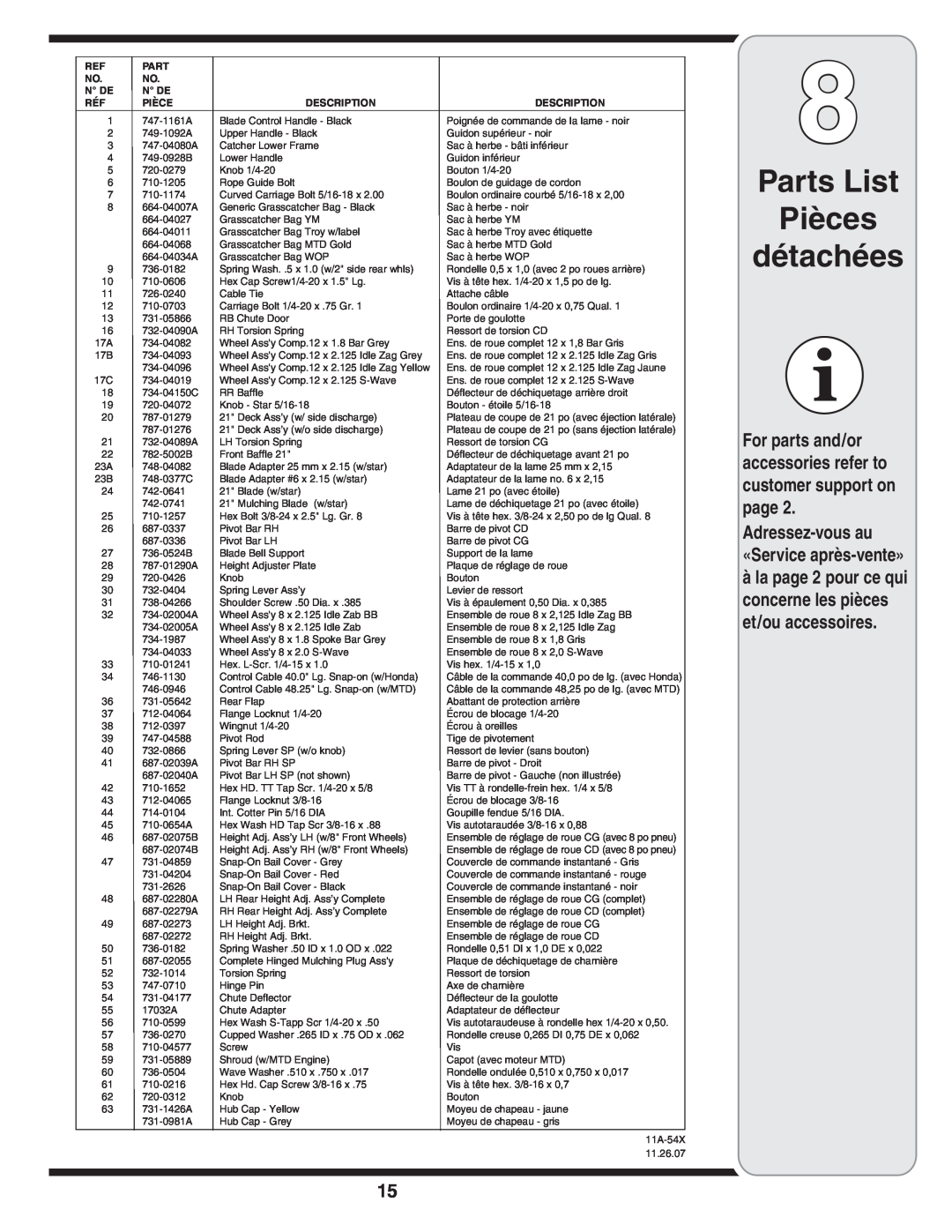 Columbian Home Products 540 Parts List Pièces détachées, à la page 2 pour ce qui concerne les pièces et/ou accessoires 