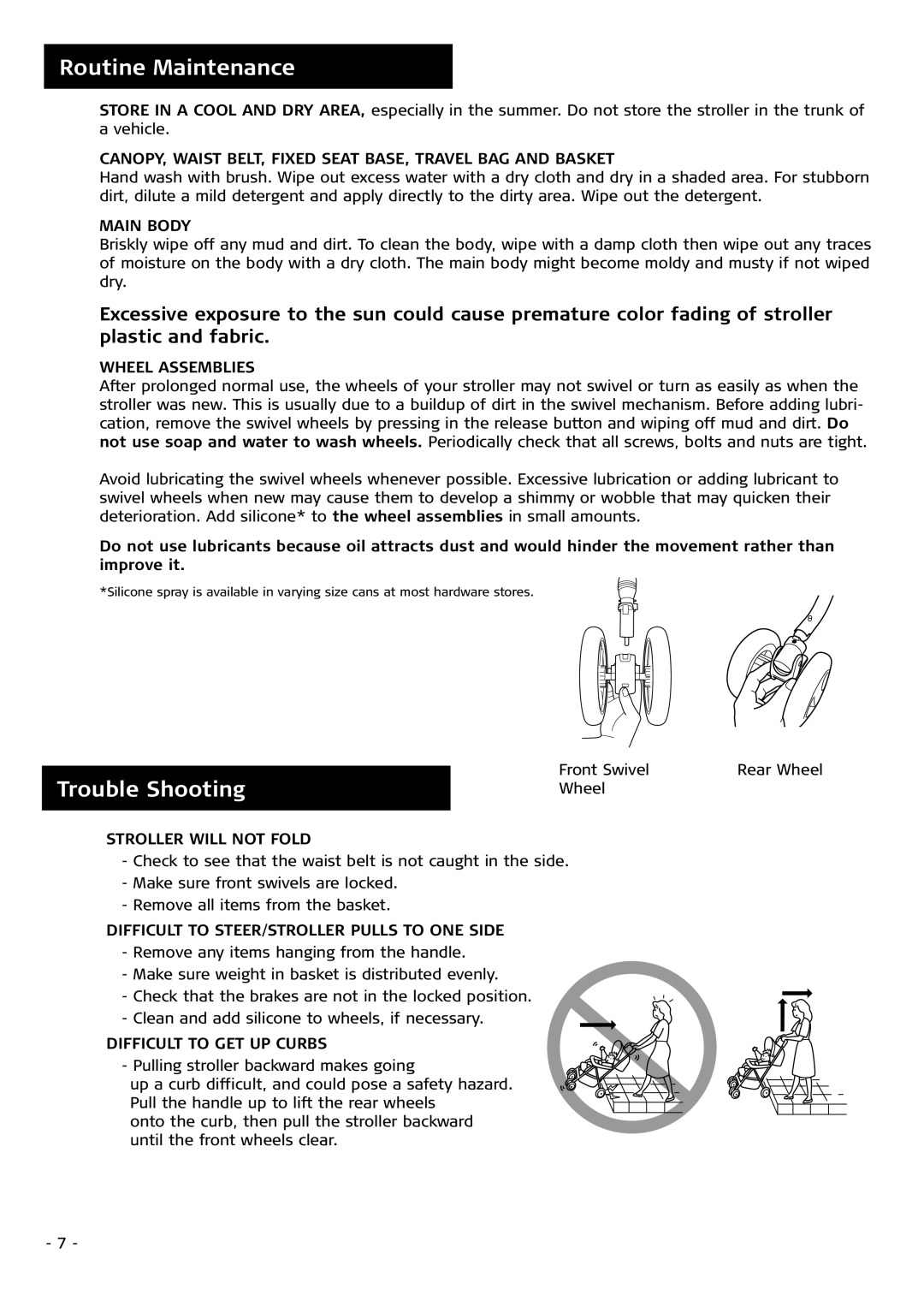 Combi 3210 instruction manual Routine Maintenance, Trouble Shooting 