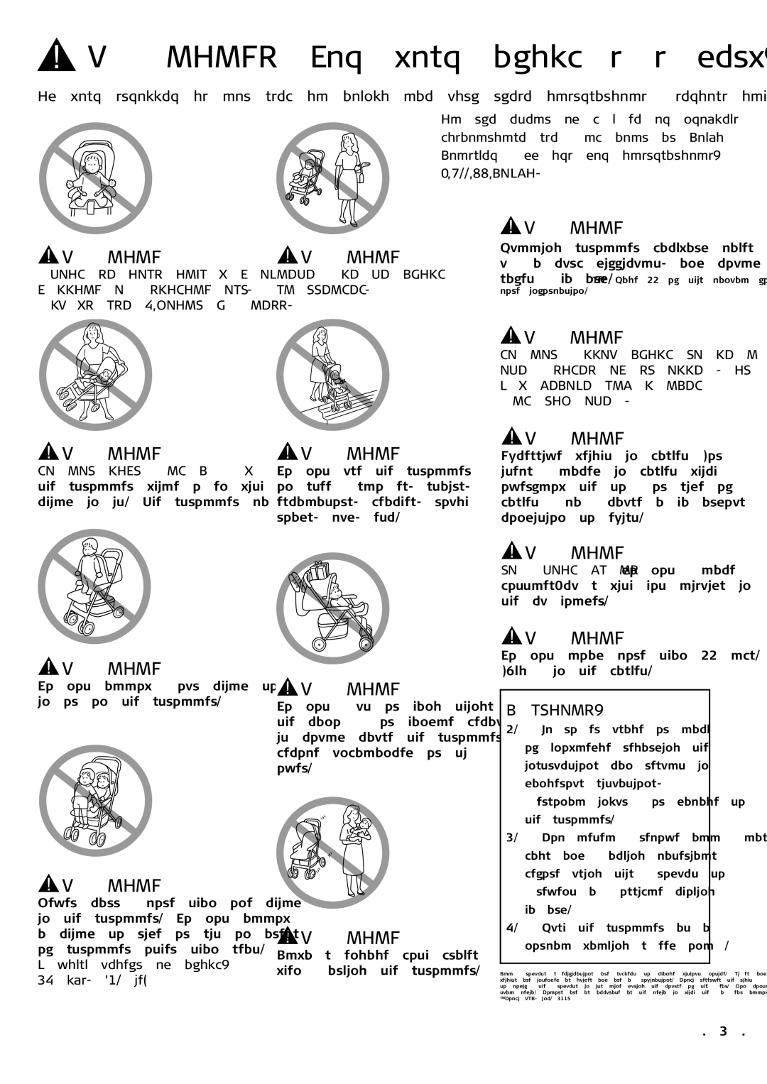 Combi 4010 instruction manual Do not Lift and Carry, Maximum weight of child 45 lbs kg 